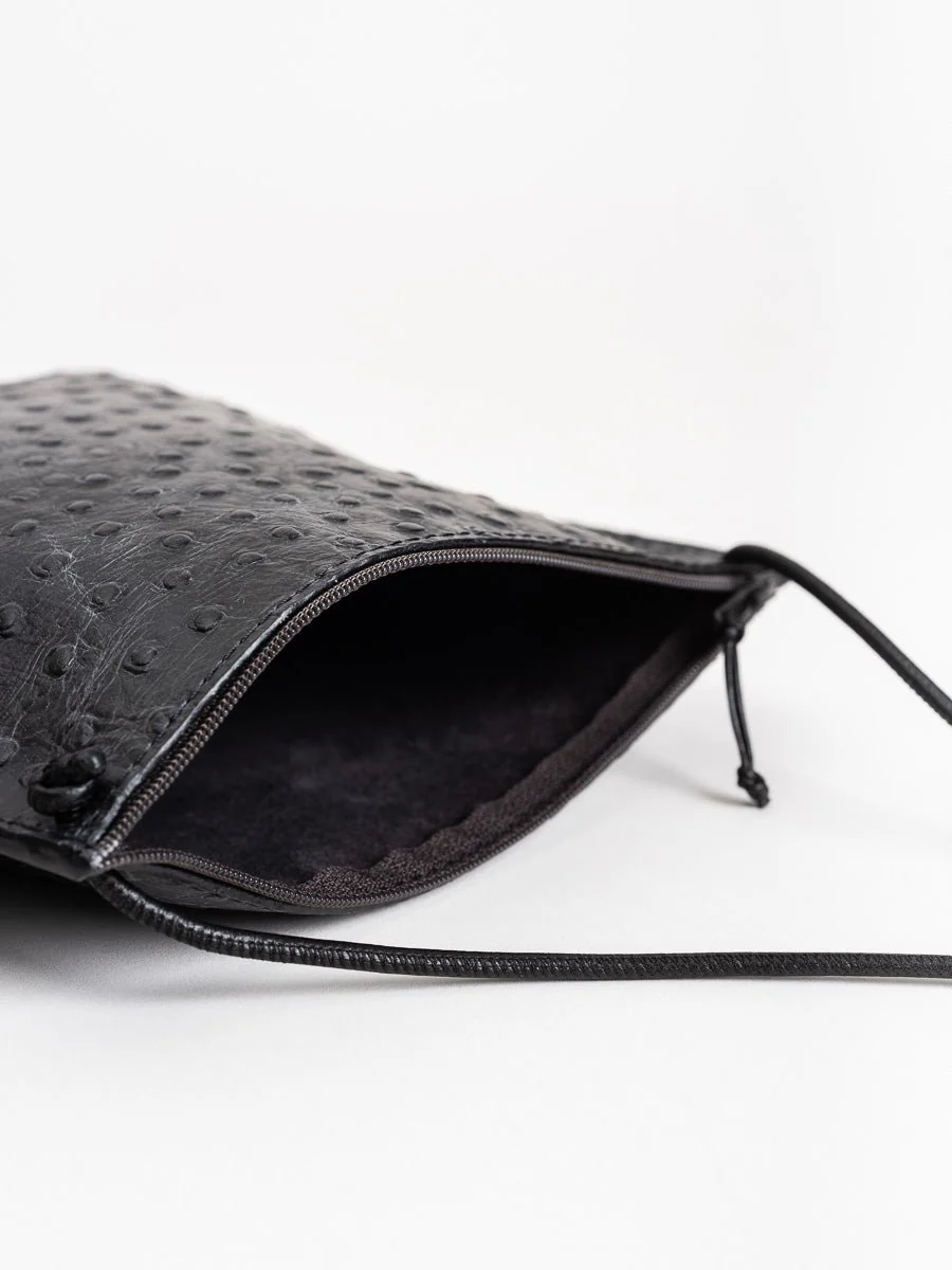 strappy pouch - embossed ostritch - Image 4
