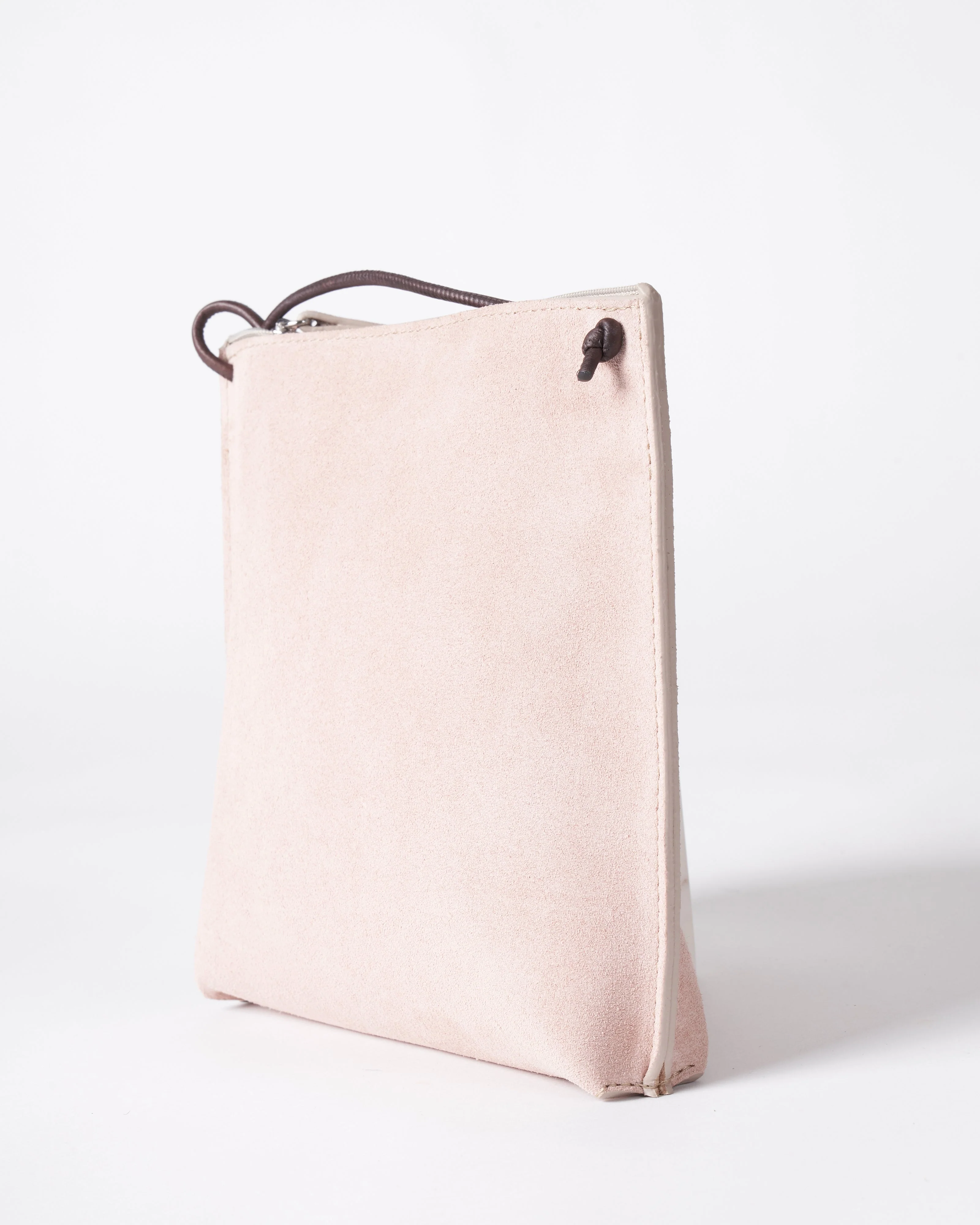 strappy pouch - blush suede - Image 3