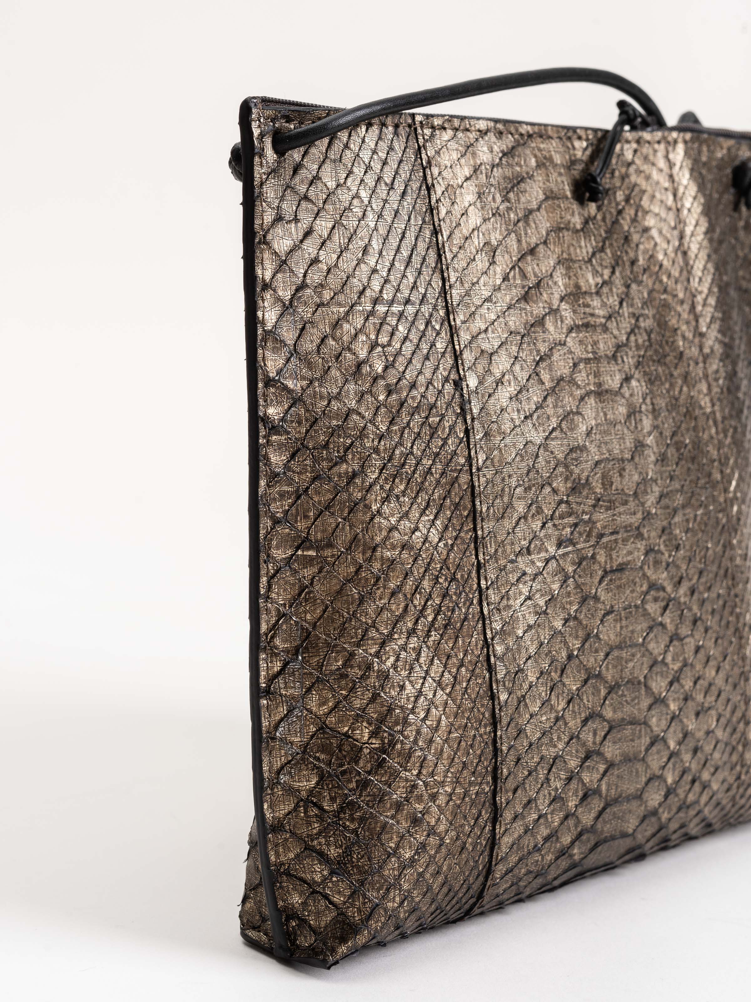 strappy pouch - distressed metal python - Image 3