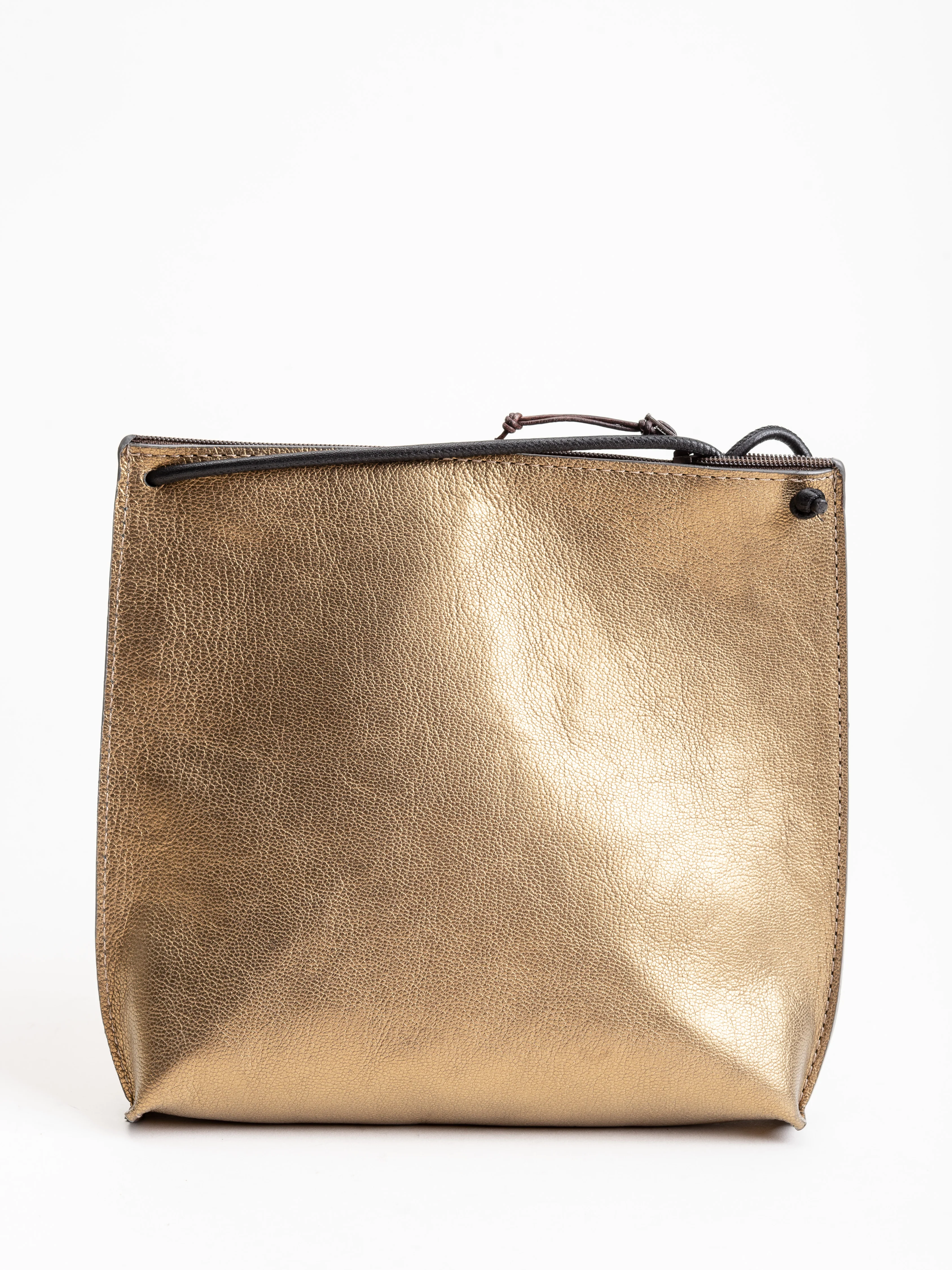 strappy pouch - gold french goat - Image 2