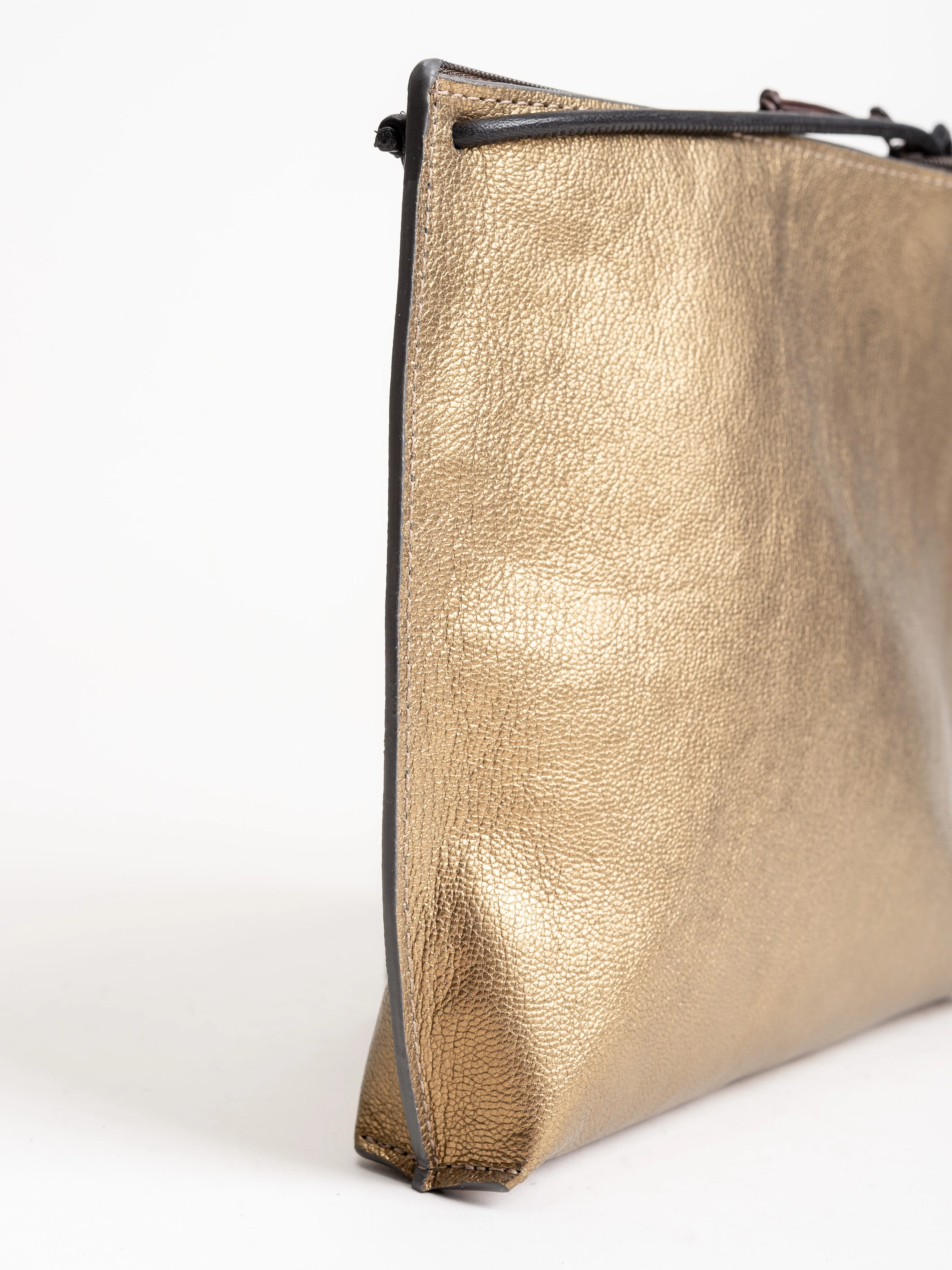 strappy pouch - gold french goat - Image 3