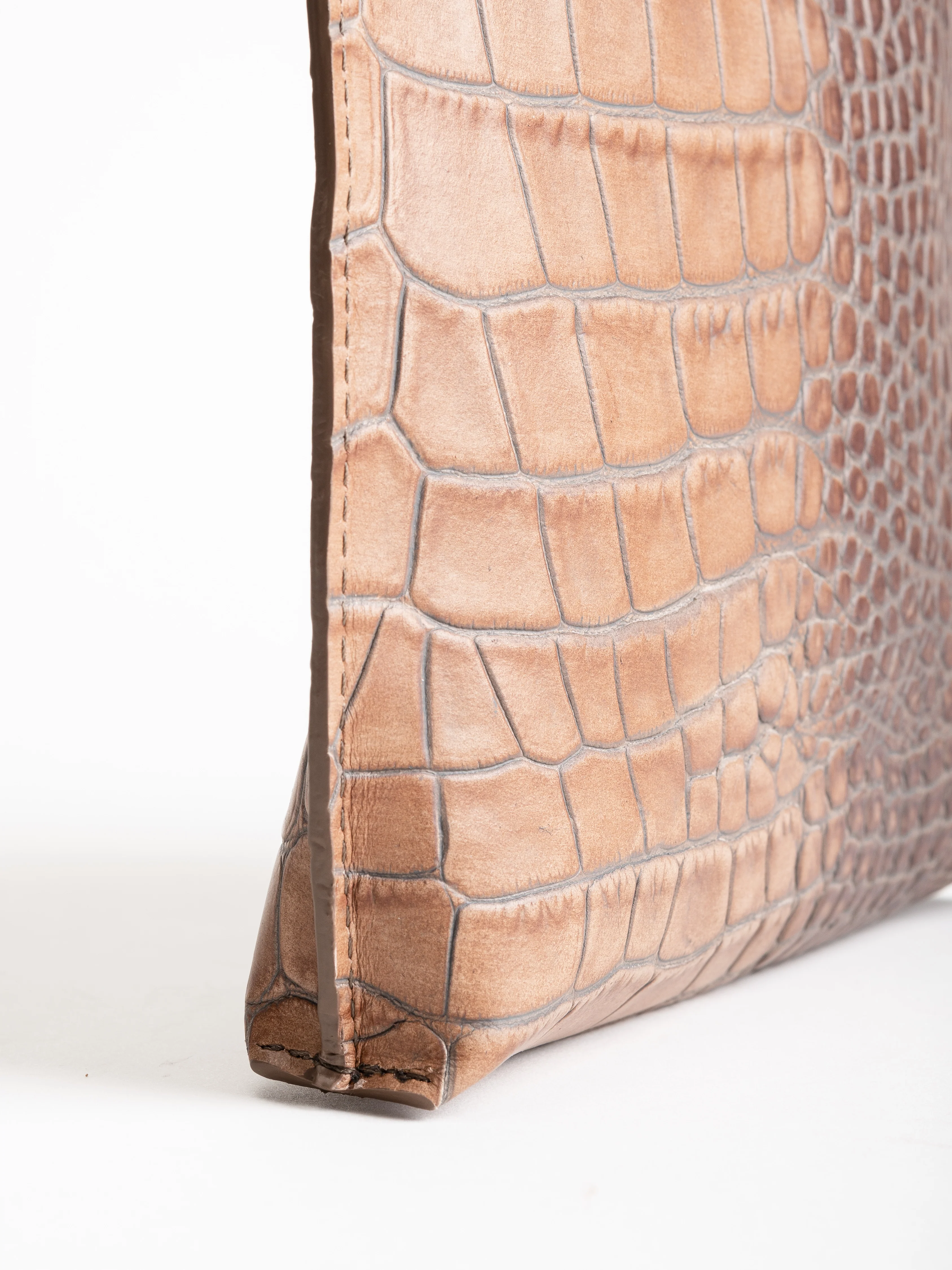strappy pouch - latte embossed gator - Image 3