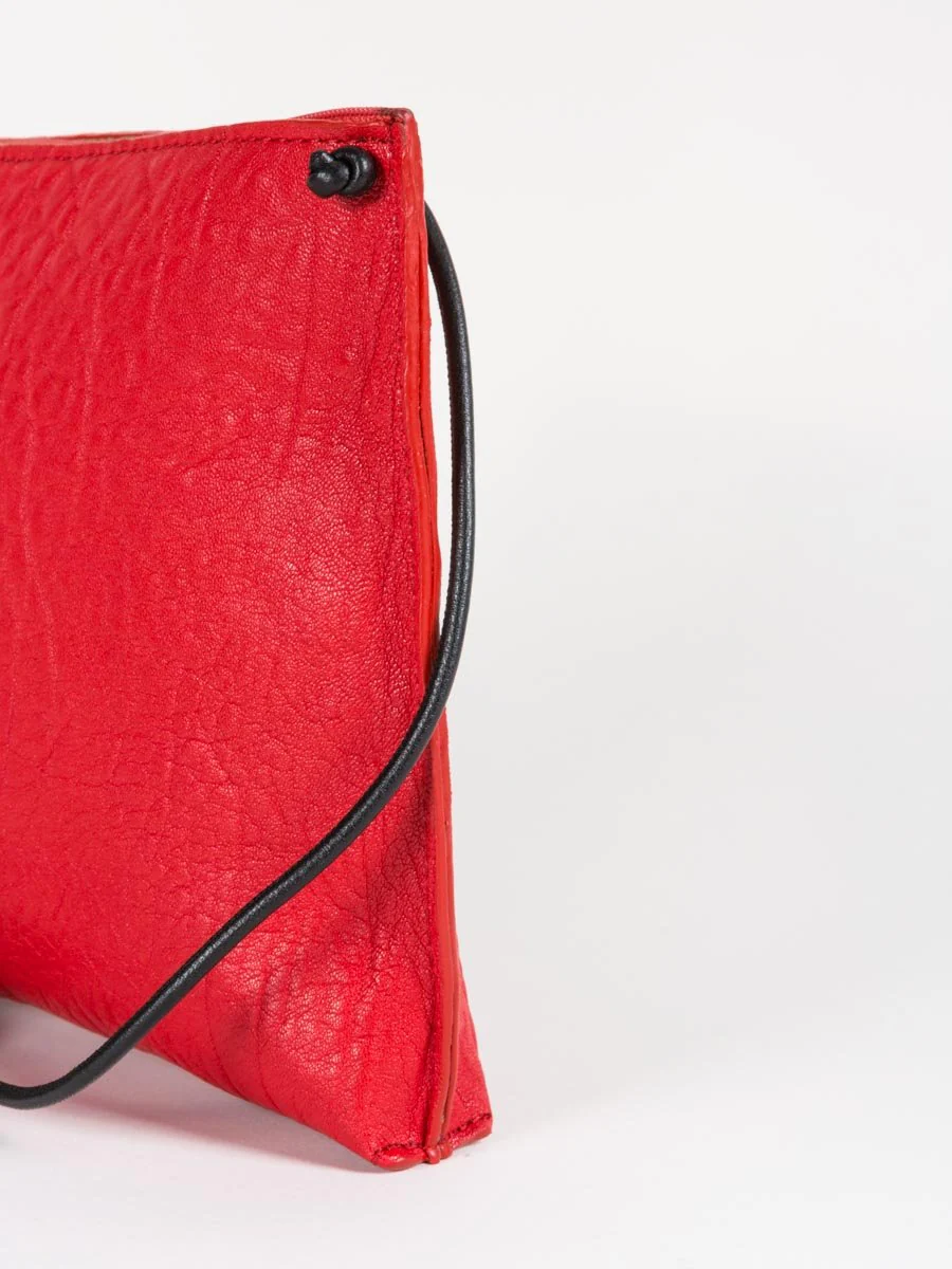 strappy pouch - lipstick washed lamb - Image 2