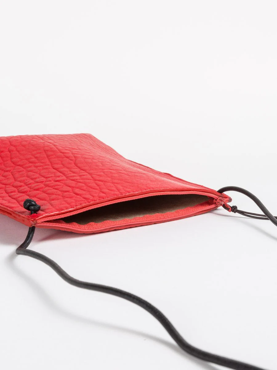 strappy pouch - lipstick washed lamb - Image 3