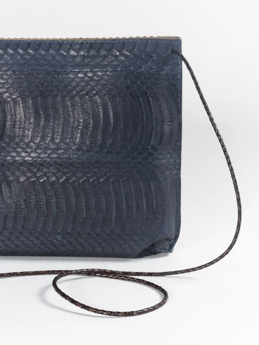 strappy pouch - navy watersnake - Image 2