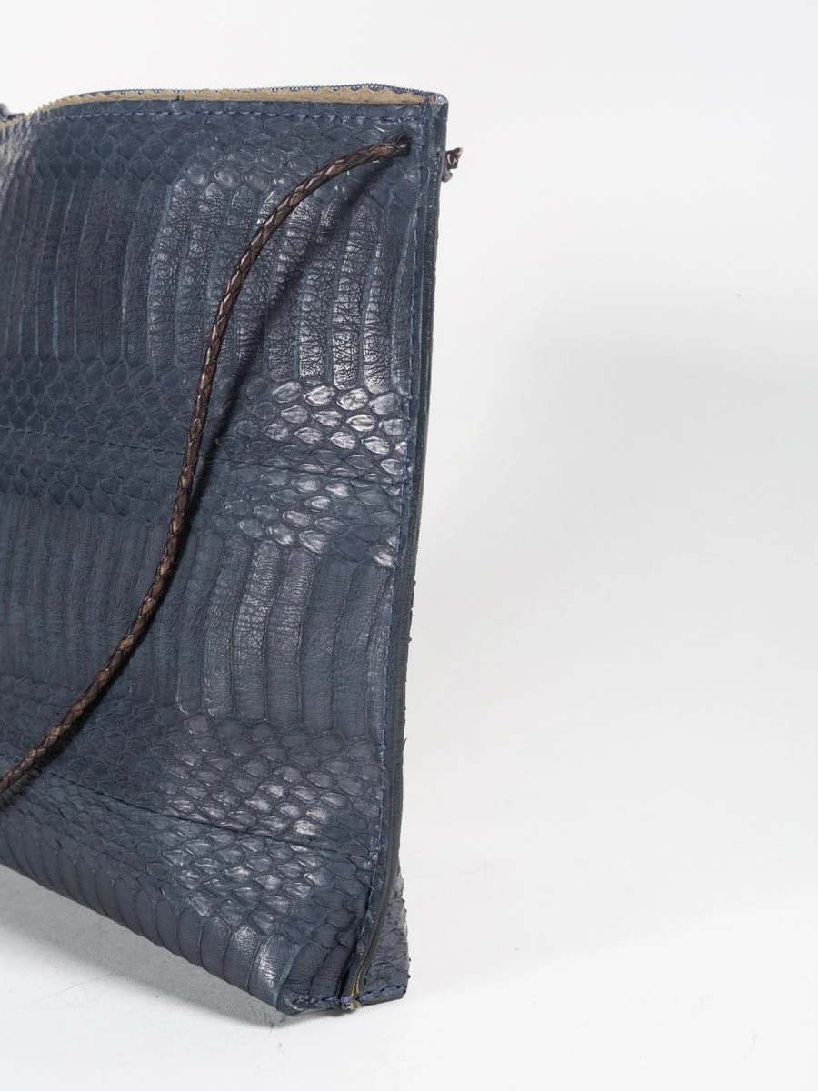 strappy pouch - navy watersnake - Image 3