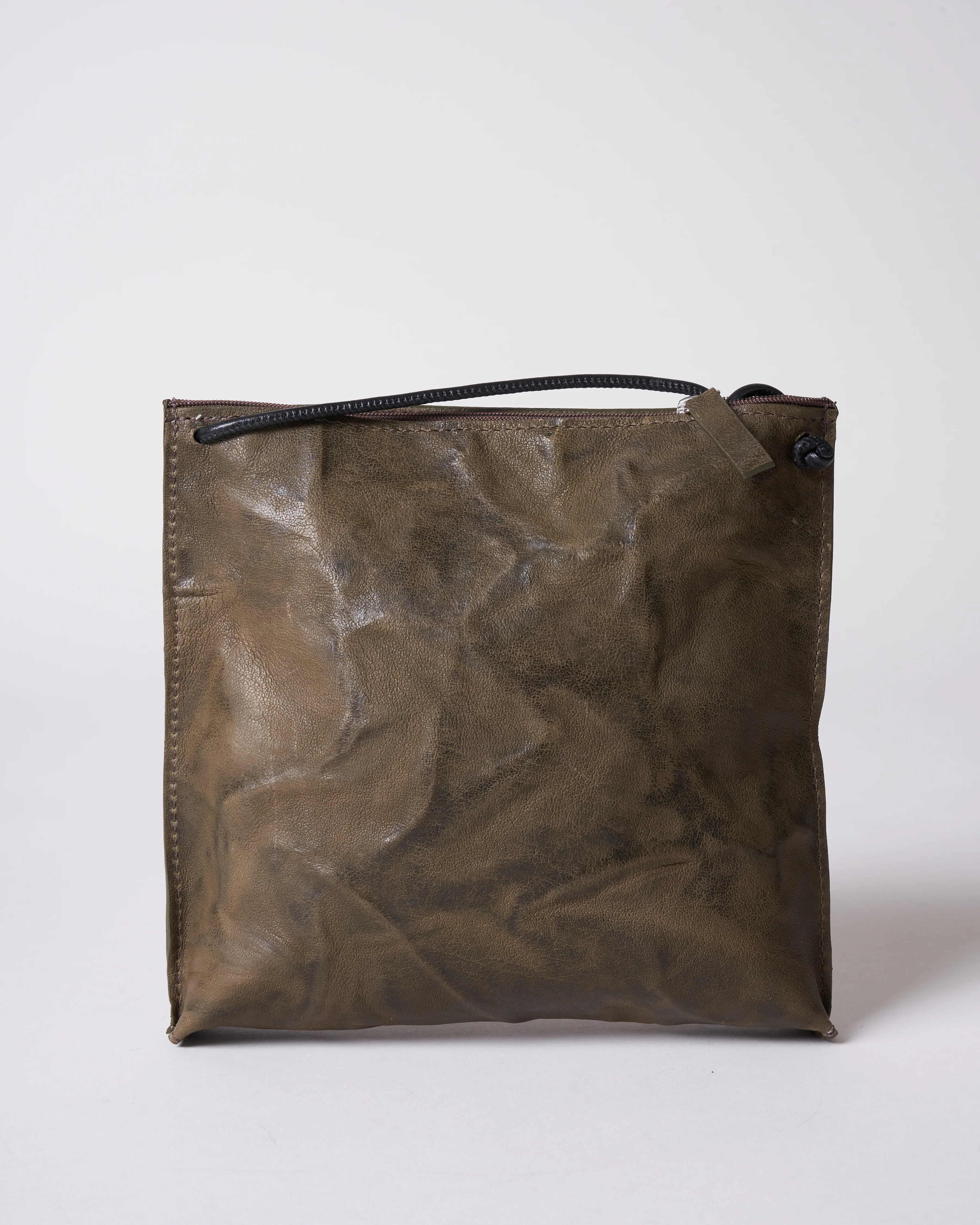 strappy pouch - olive rumpled - Image 2