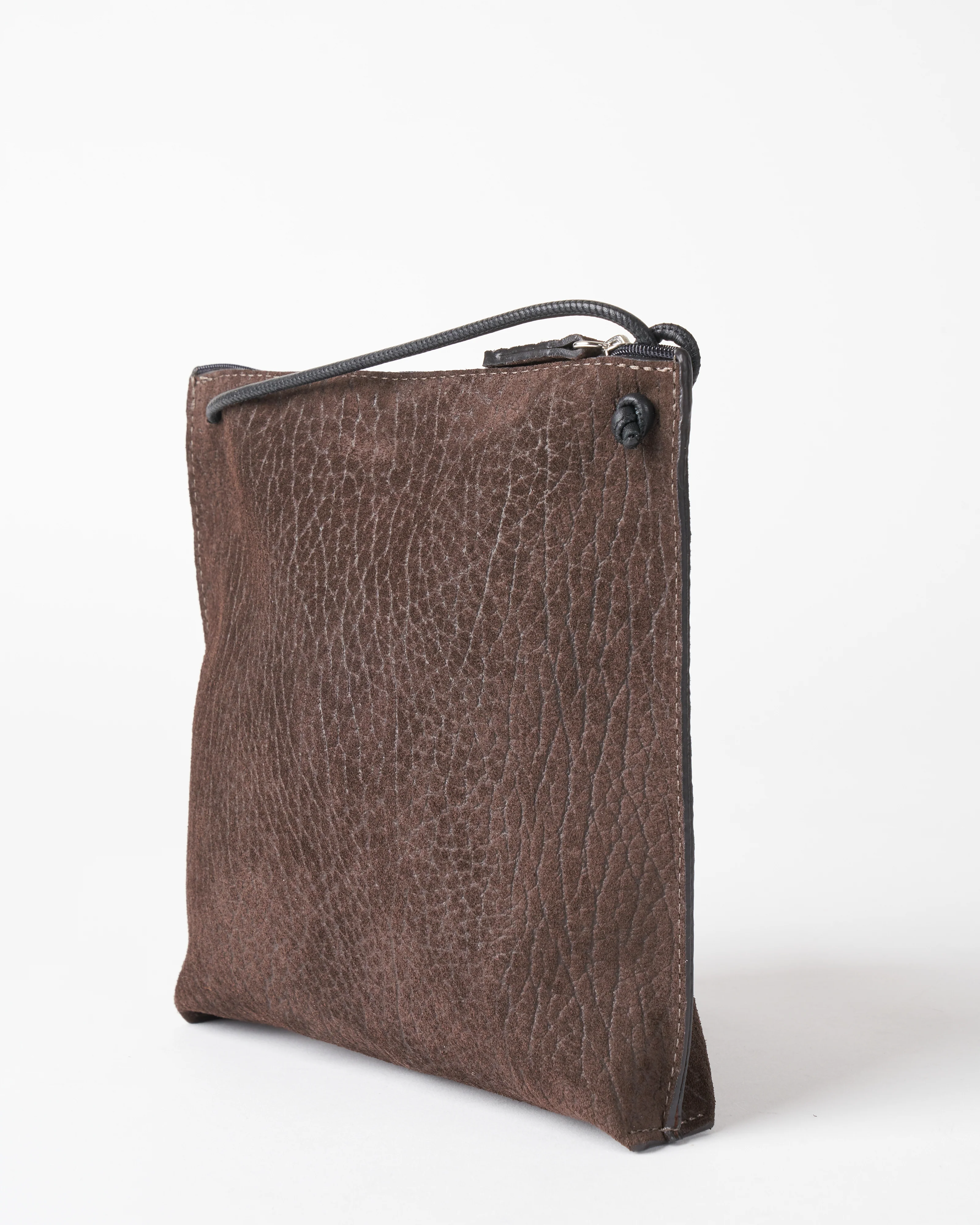 strappy pouch - pepper embossed suede - Image 3