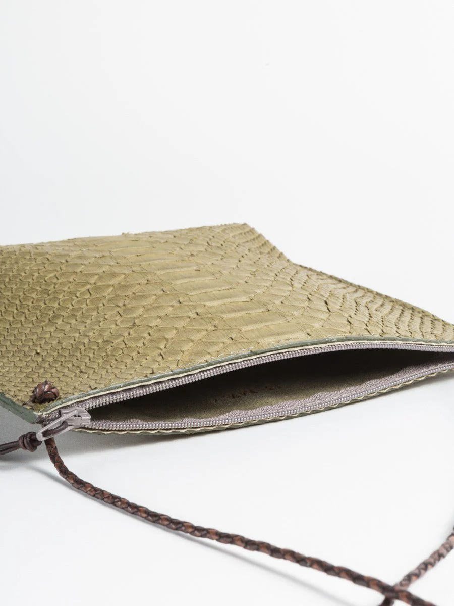 strappy pouch - moss python - Image 3