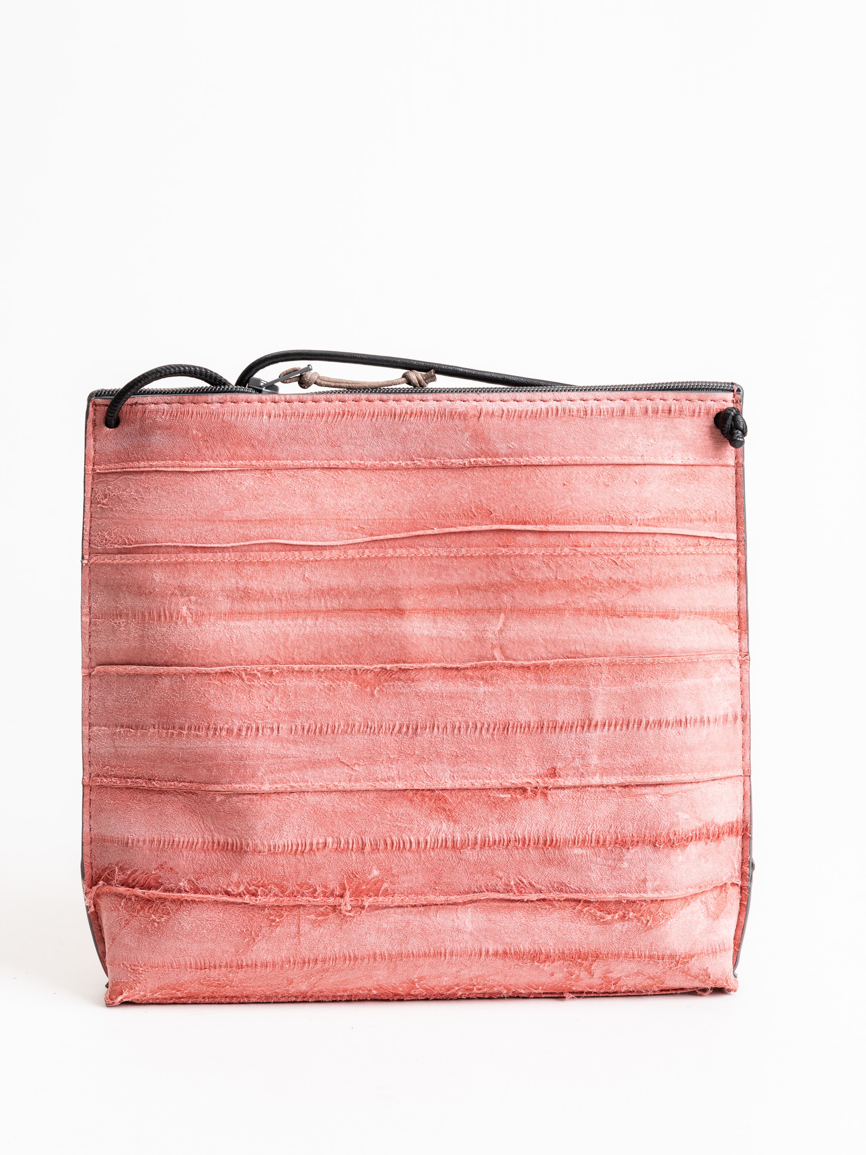 strappy pouch - pink reverse eel