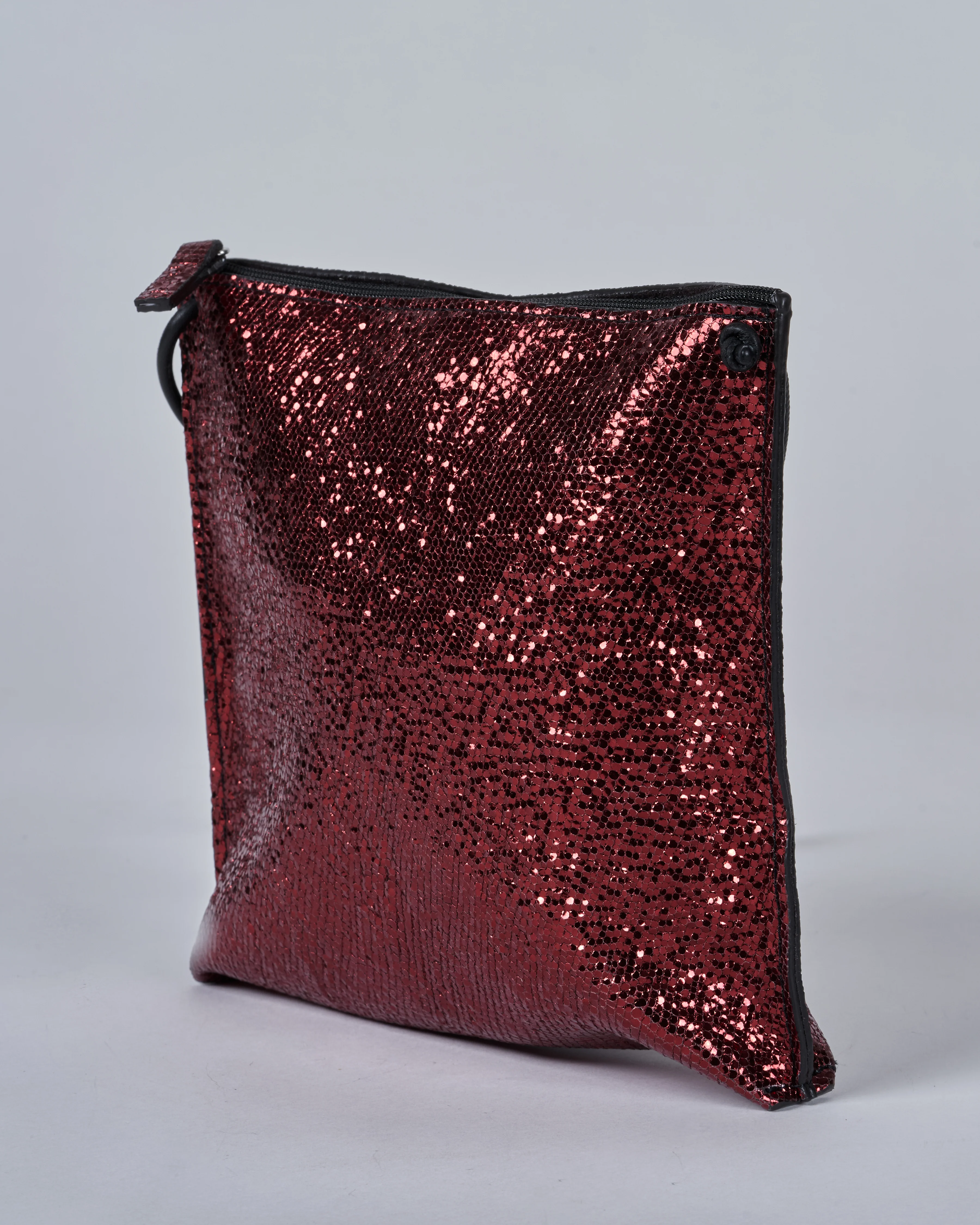 strappy pouch - ruby sheepskin - Image 2