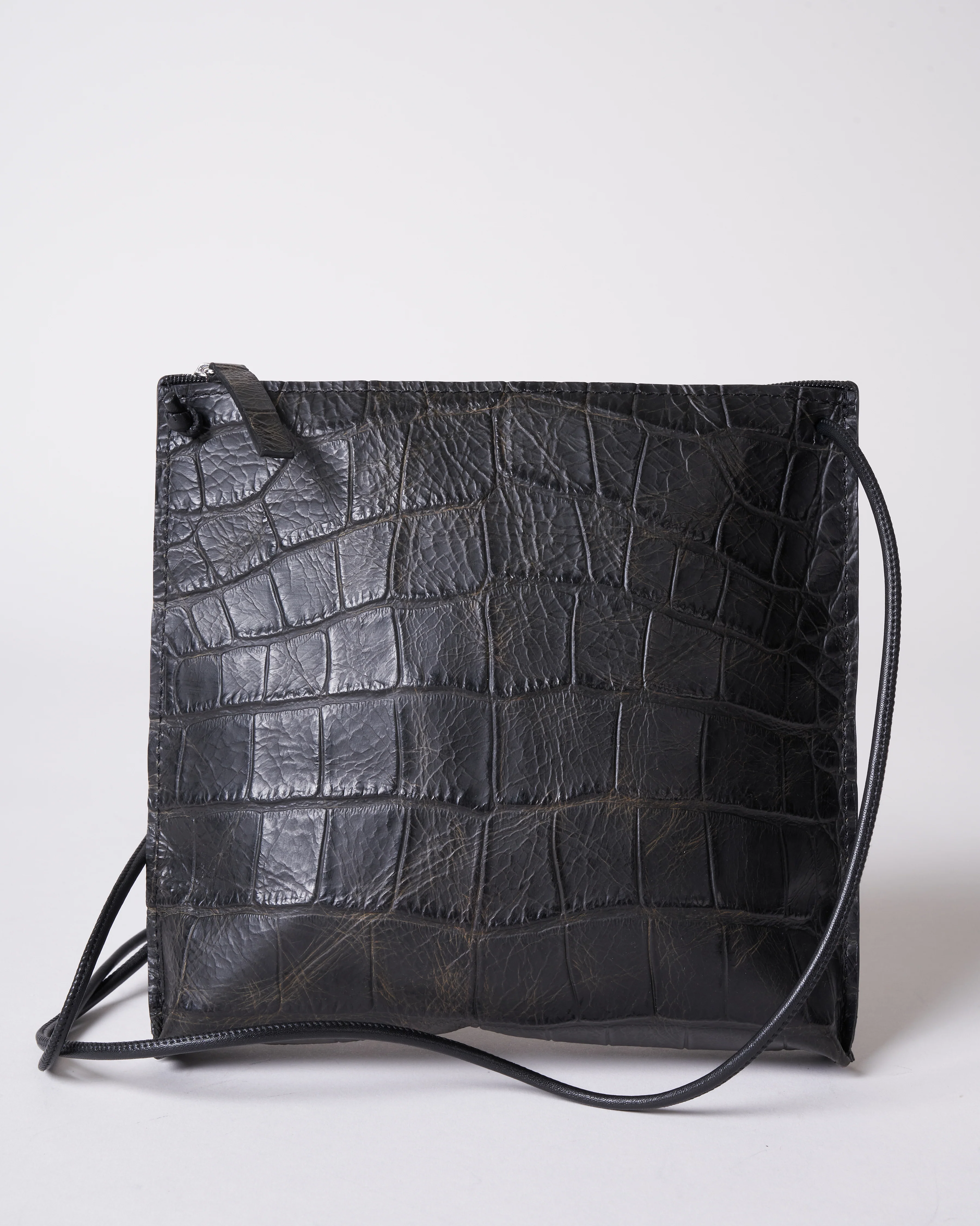 strappy pouch - vintage black gator - Image 2