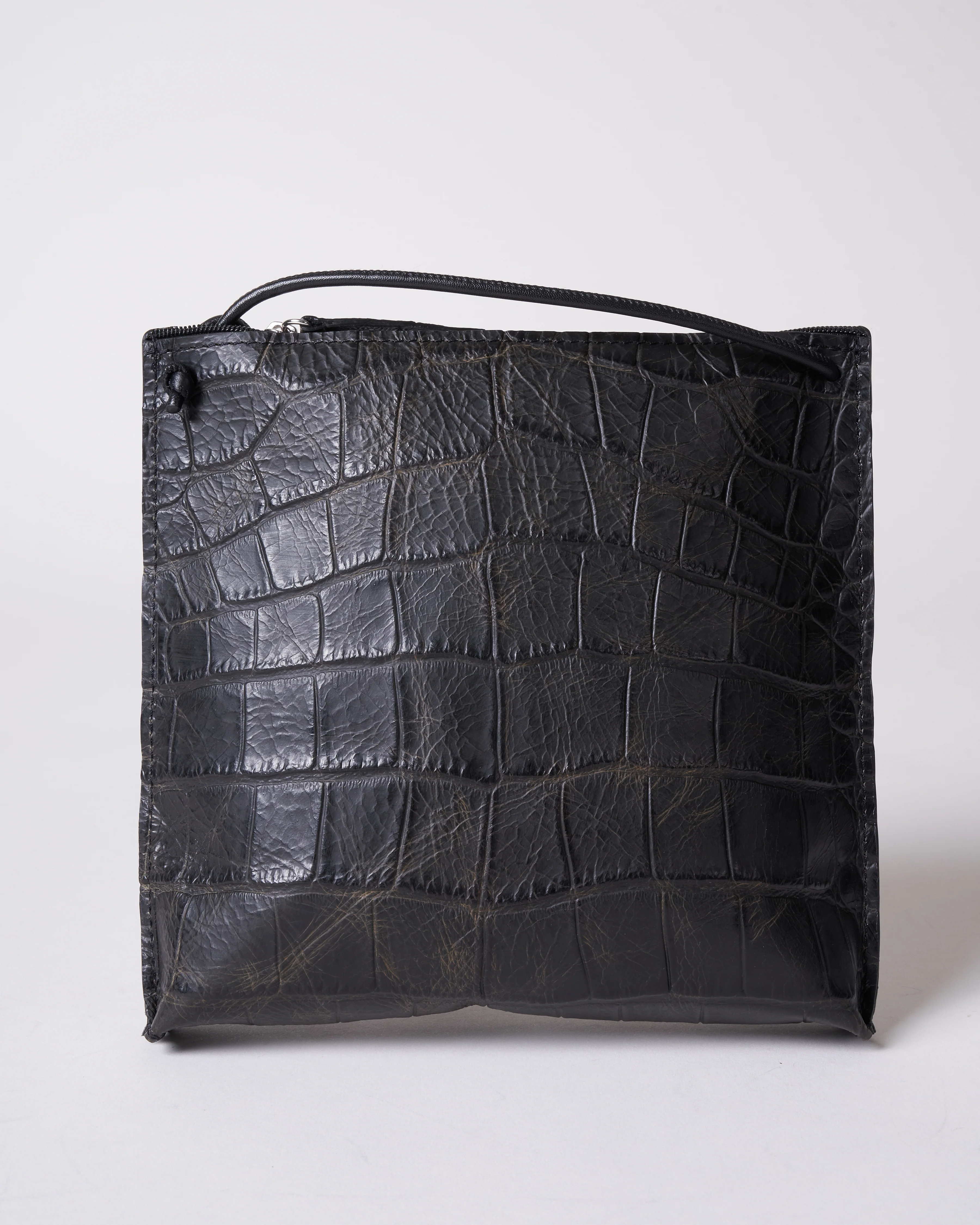 strappy pouch - vintage black gator - Image 4