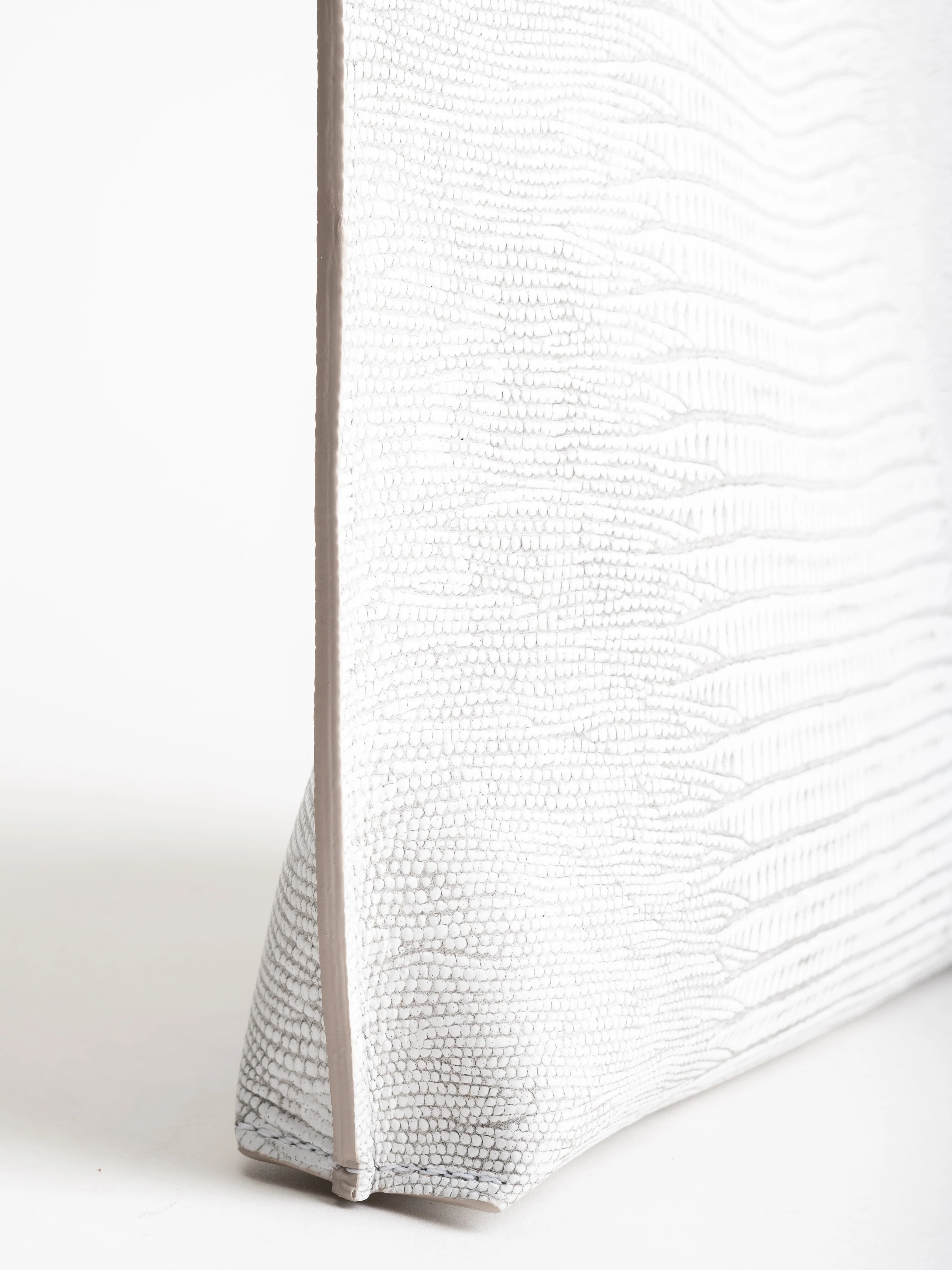strappy pouch - white embossed lizard - Image 3