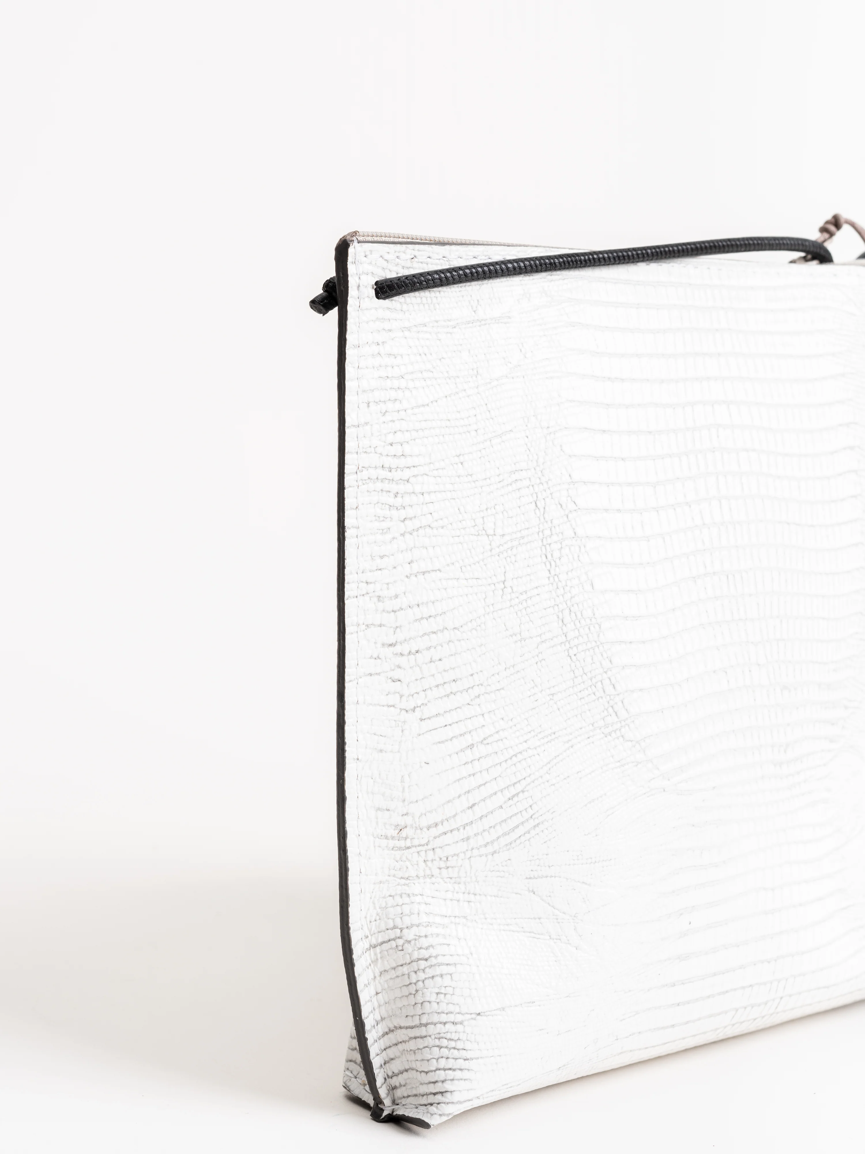 strappy pouch - white lizard - Image 3