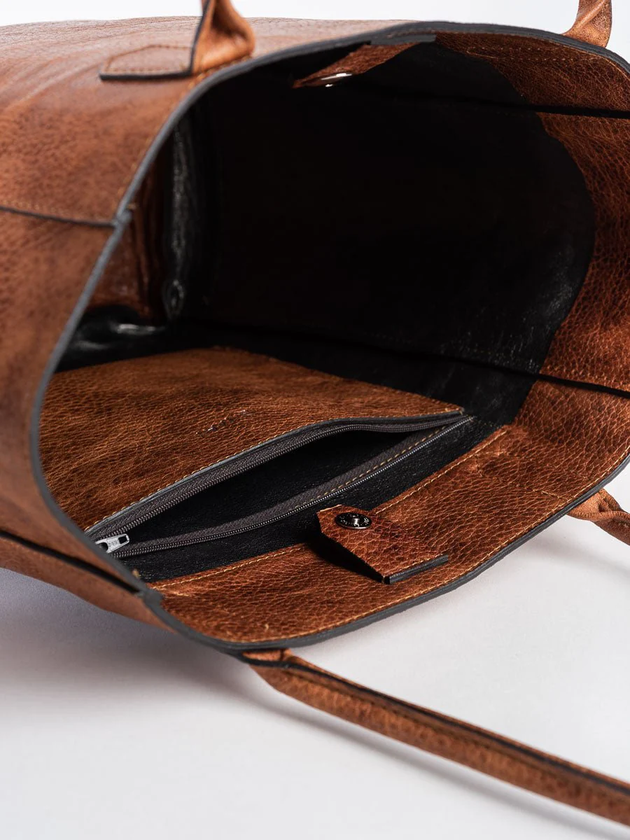 tall pocket tote - cedar ovino - Image 6
