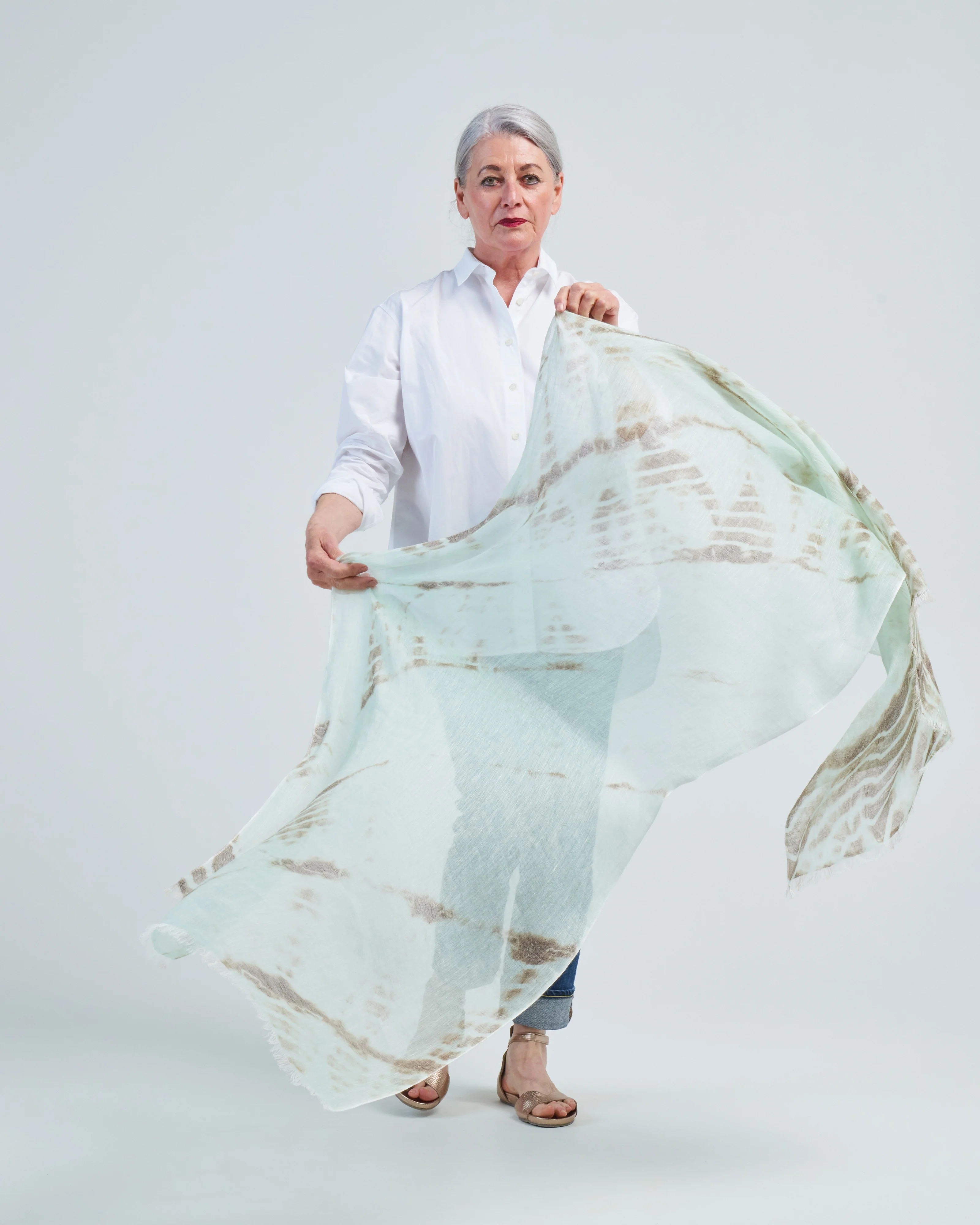 air suprimo linen shibori tie dye scarf - Image 5