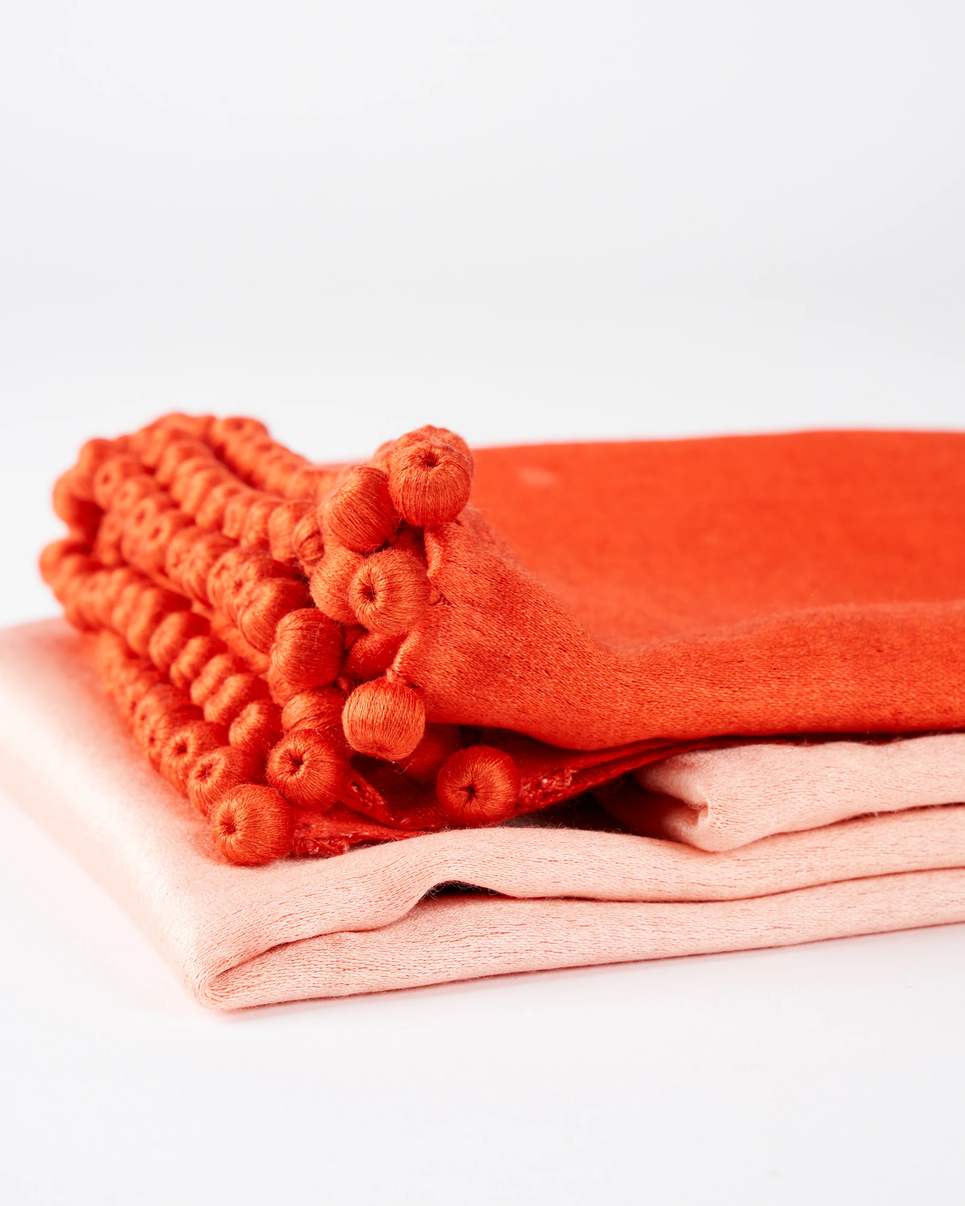 ombre satin cashmere weave stole - orange - Image 3