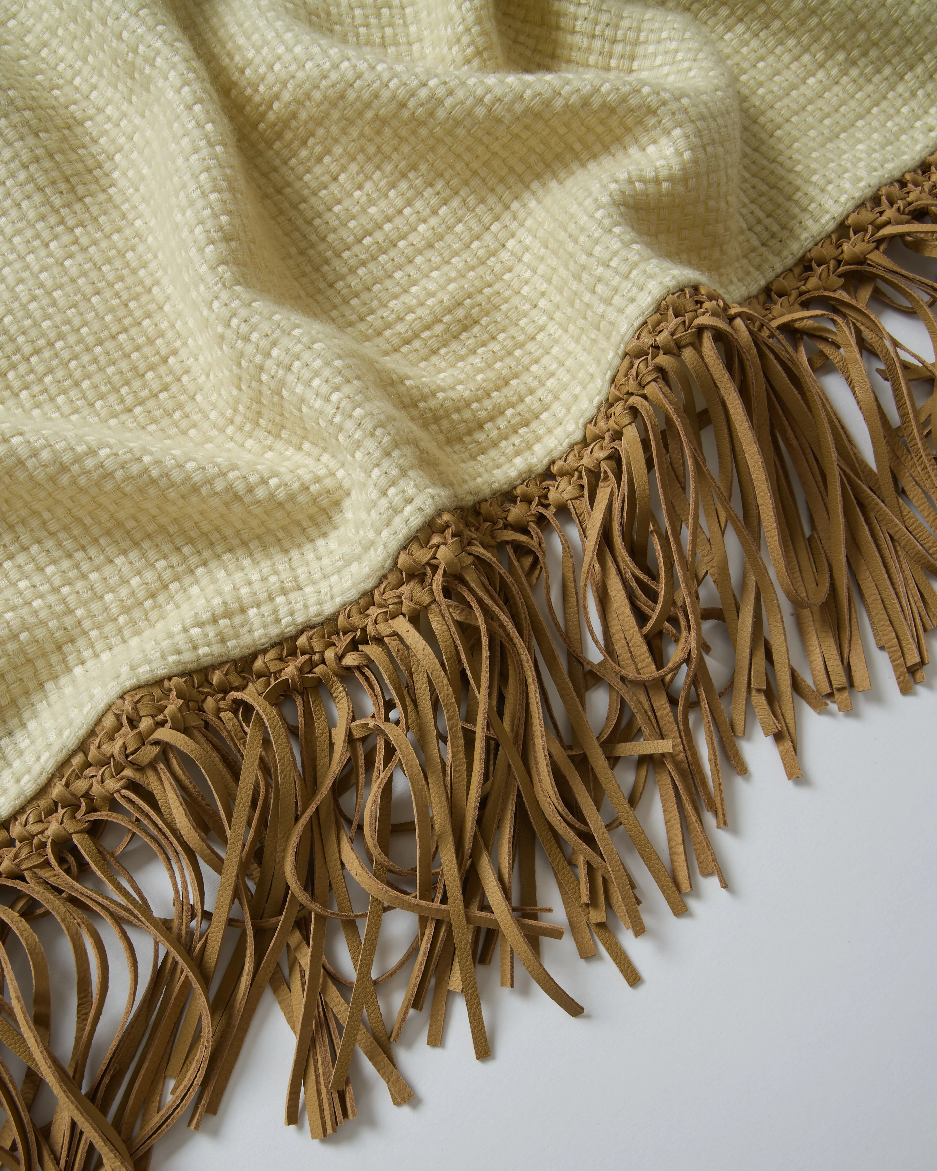 tiny basket weave triangle scarf with fringe - Image 2