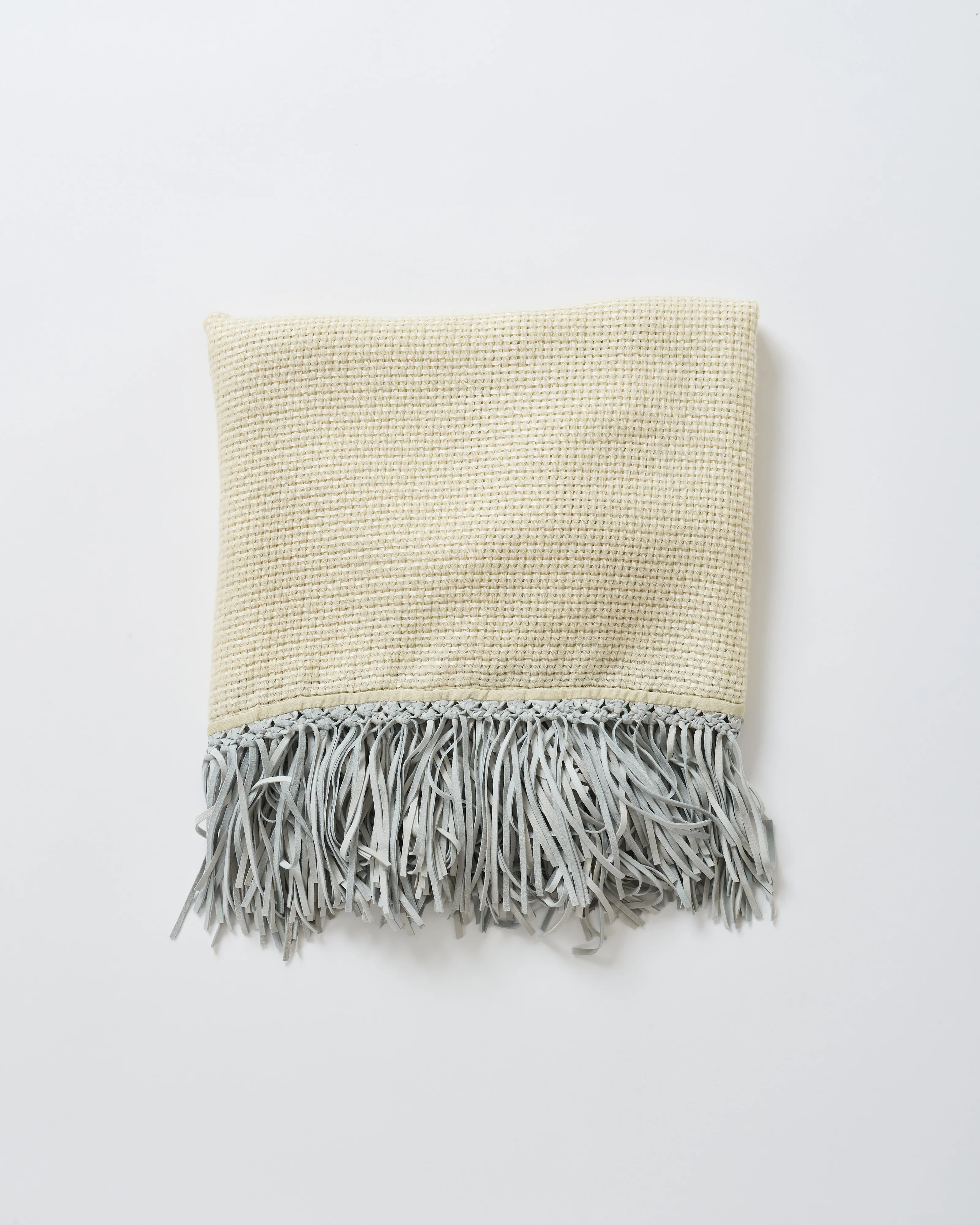 tiny basket weave triangle scarf with fringe - Image 5