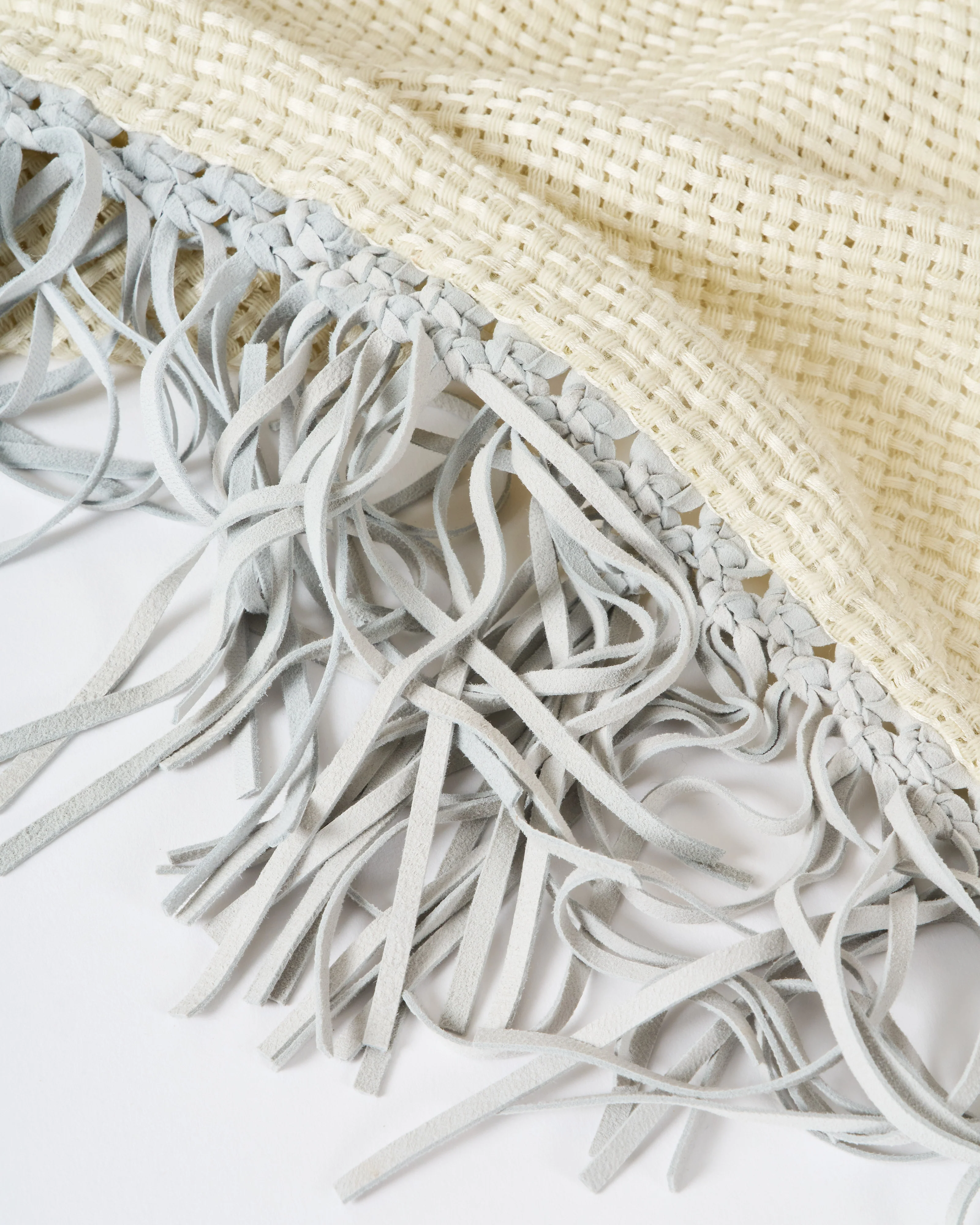 tiny basket weave triangle scarf with fringe - Image 6