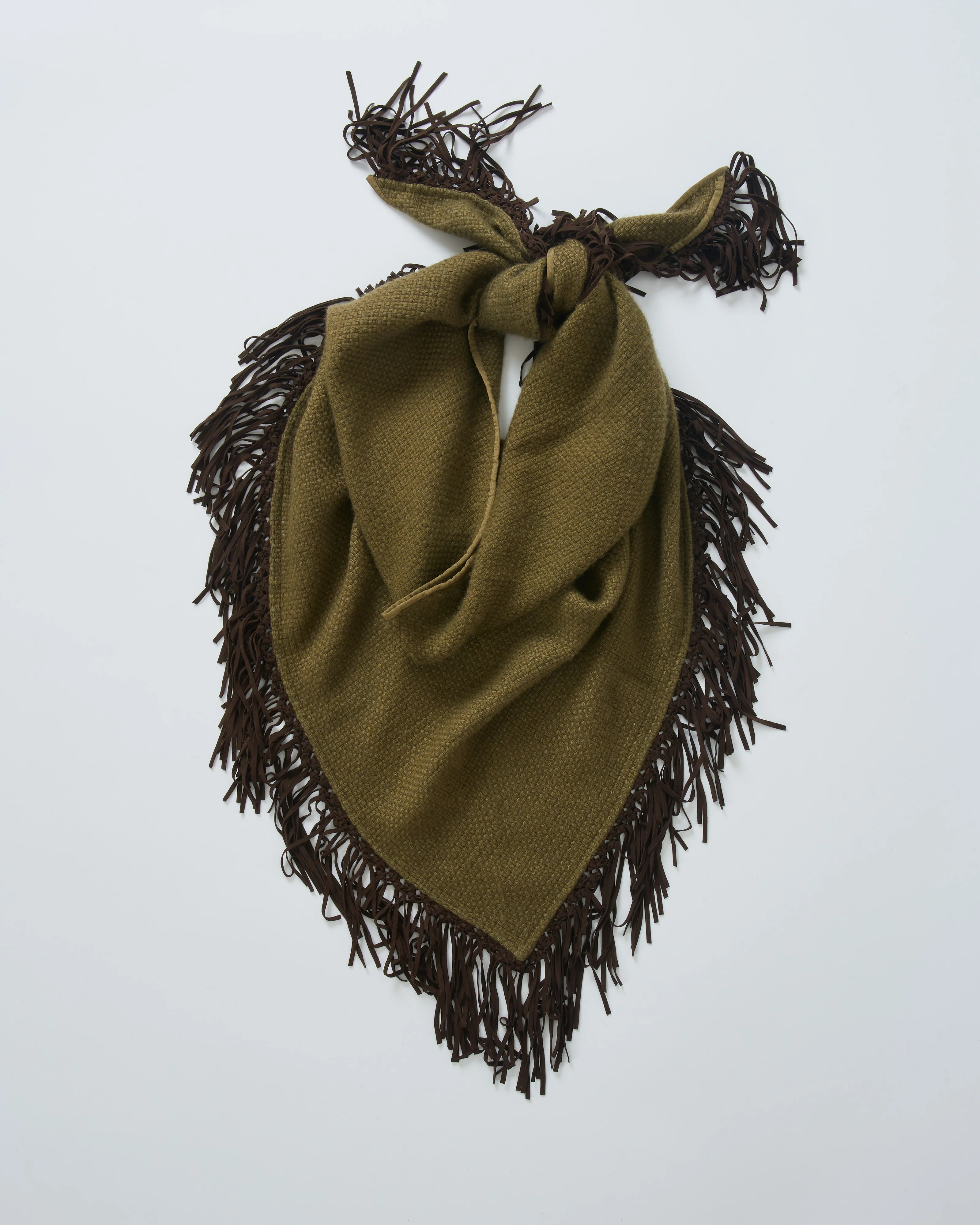tiny basket weave triangle scarf with fringe