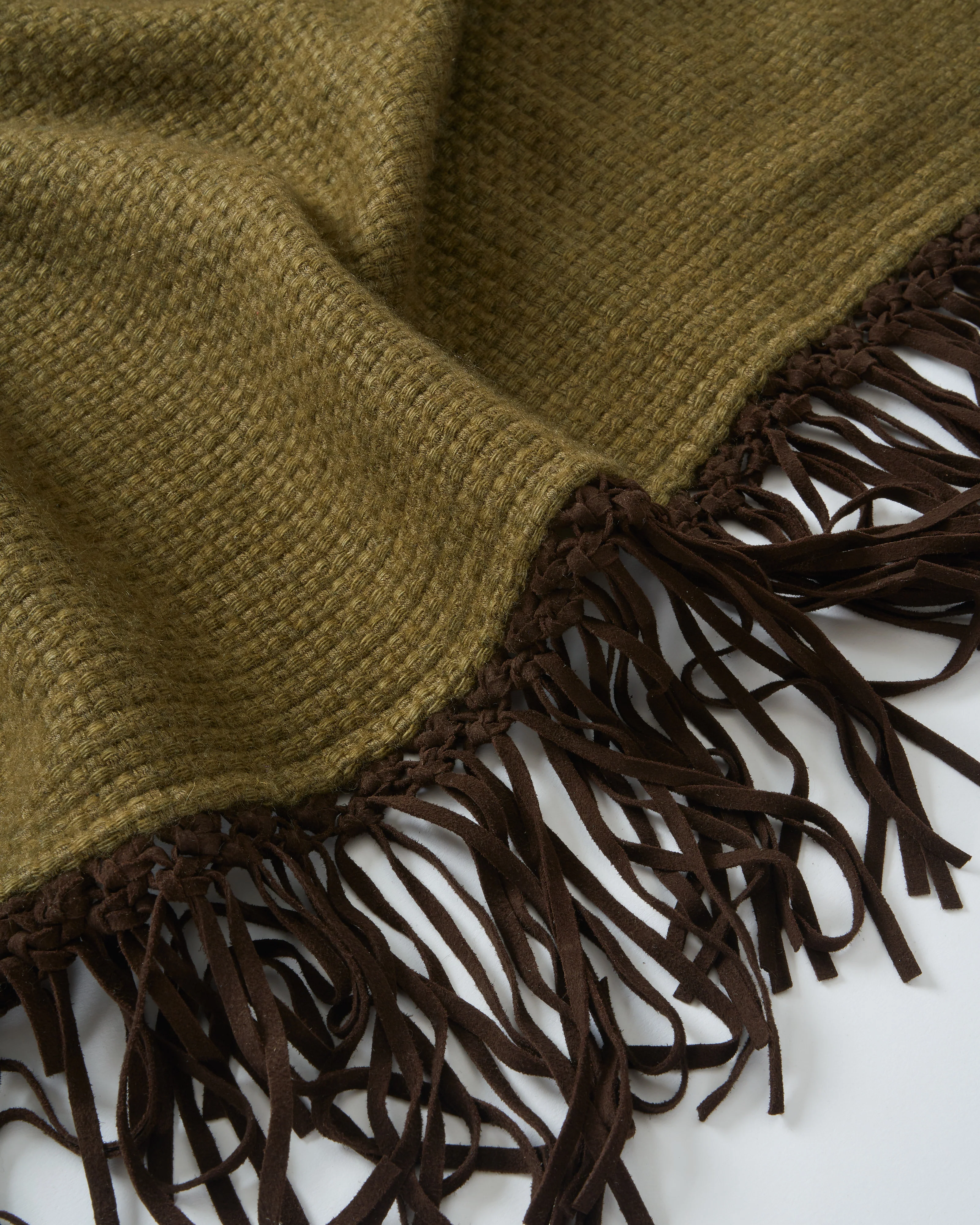 tiny basket weave triangle scarf with fringe - Image 2