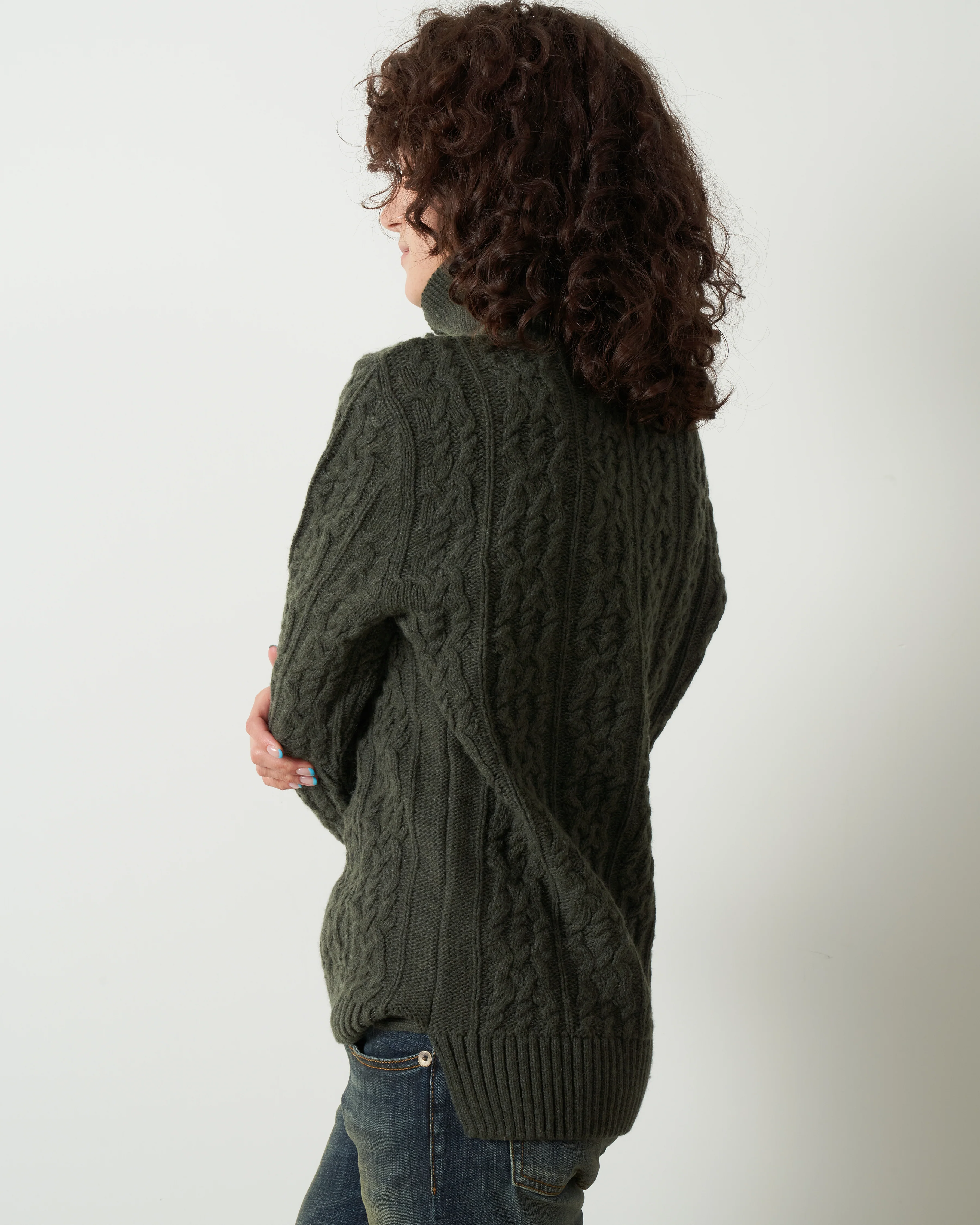burne knit sweater - olive - Image 3