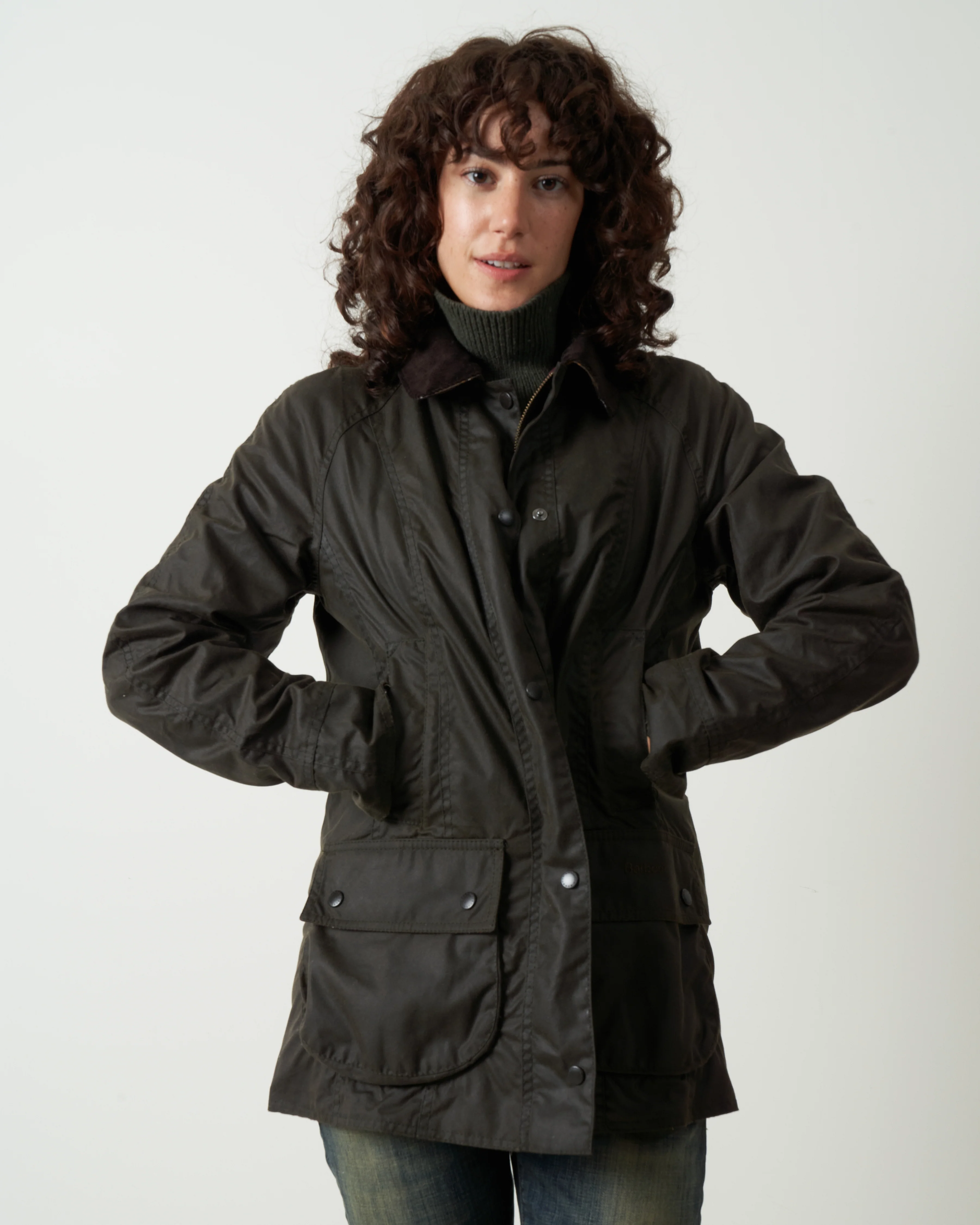 classic beadnell wax jacket - olive - Image 4