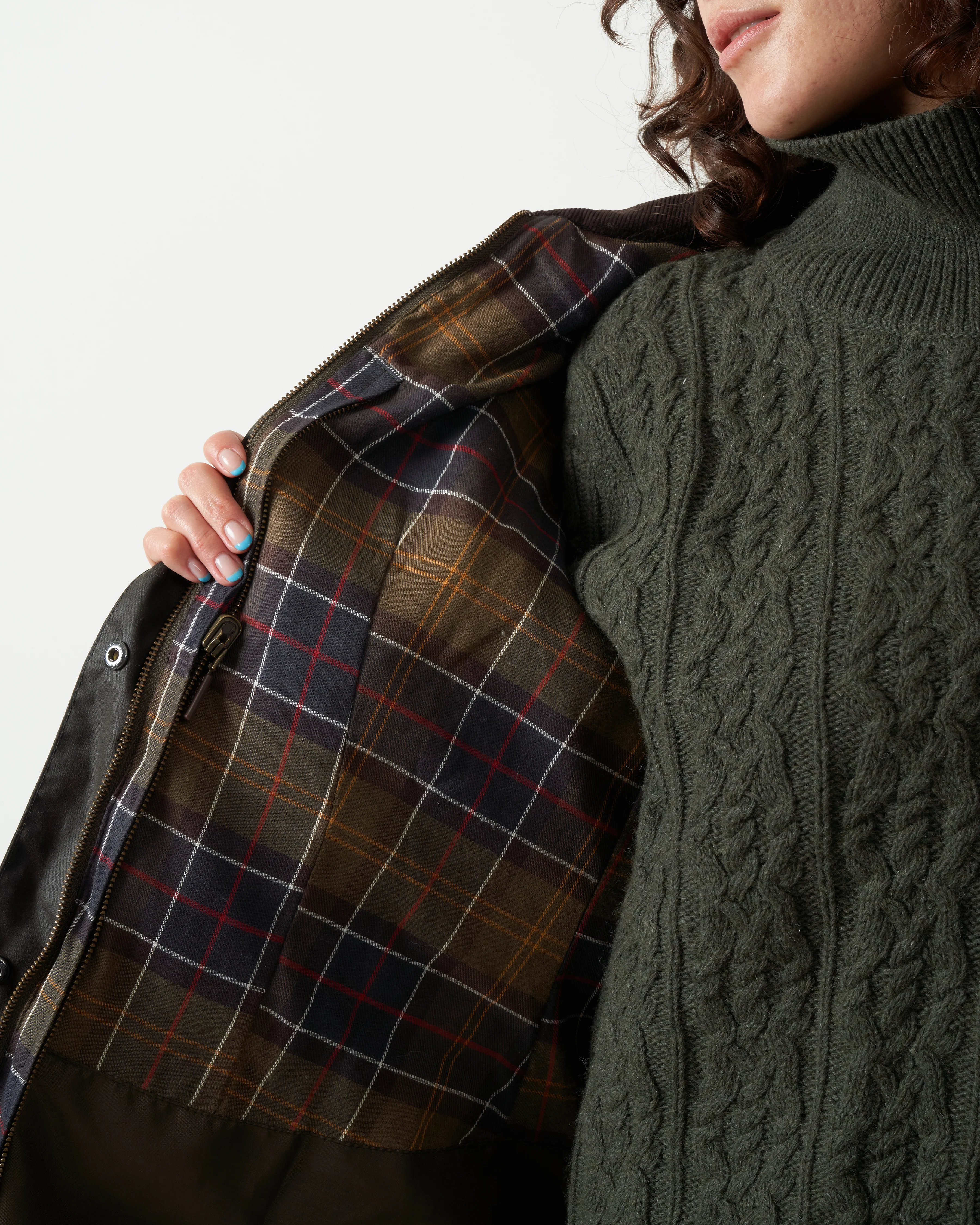 classic beadnell wax jacket - olive - Image 5