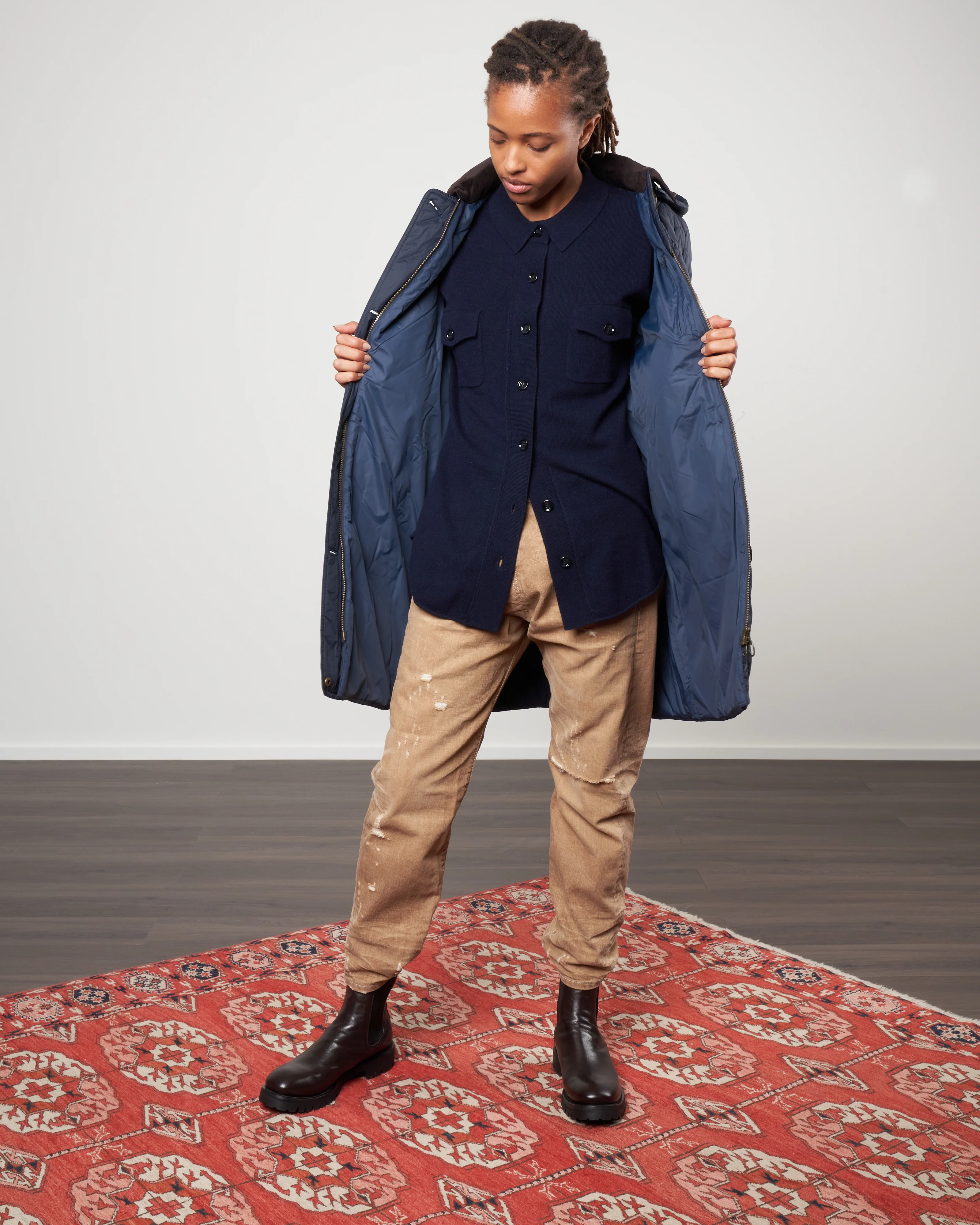 lovell quilted jacket - navy - Image 2