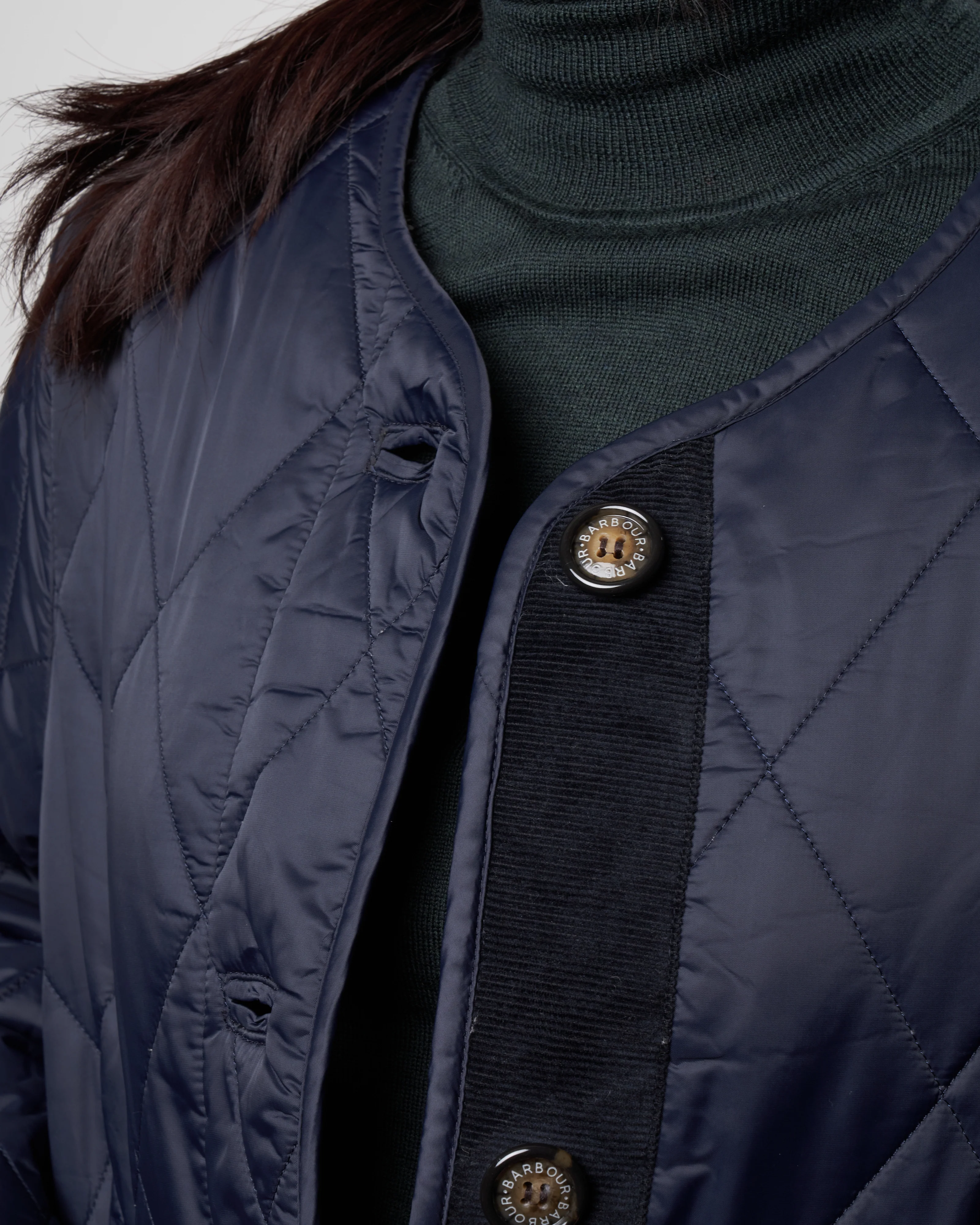 roslin quilted coat - navy - Image 5