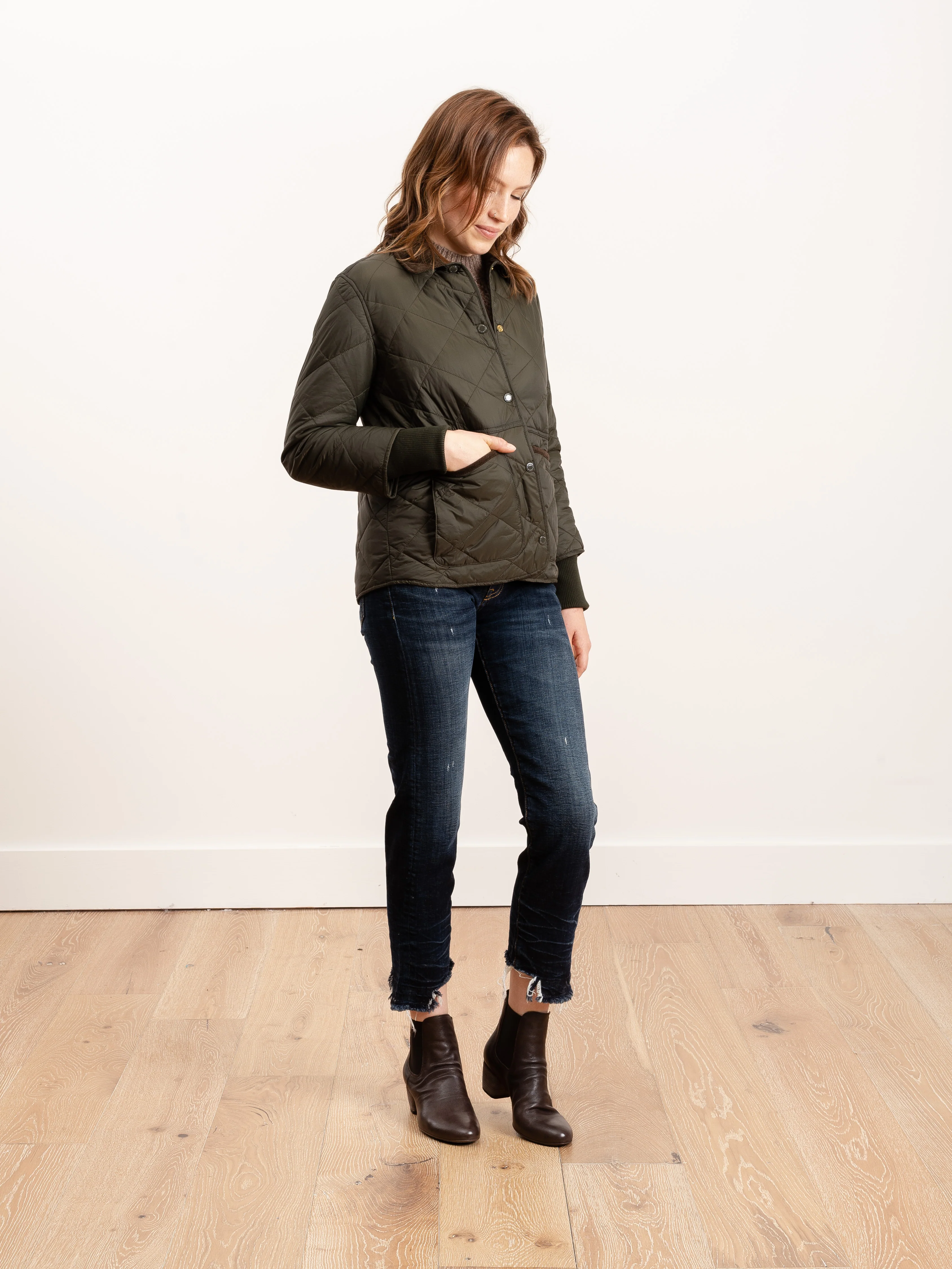 silchester quilted coat - sage - Image 2