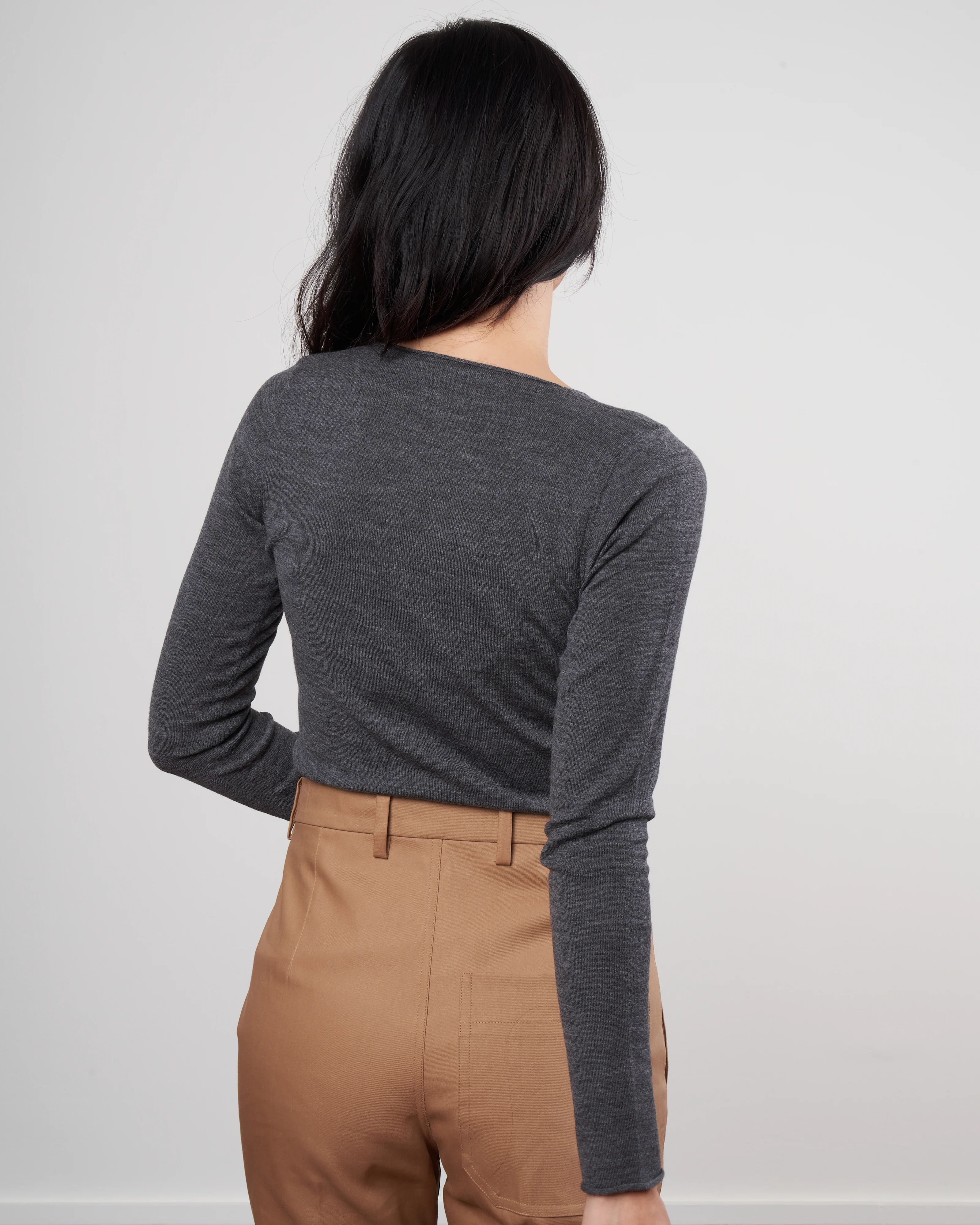 crewneck superfine merino tee - grey - Image 4