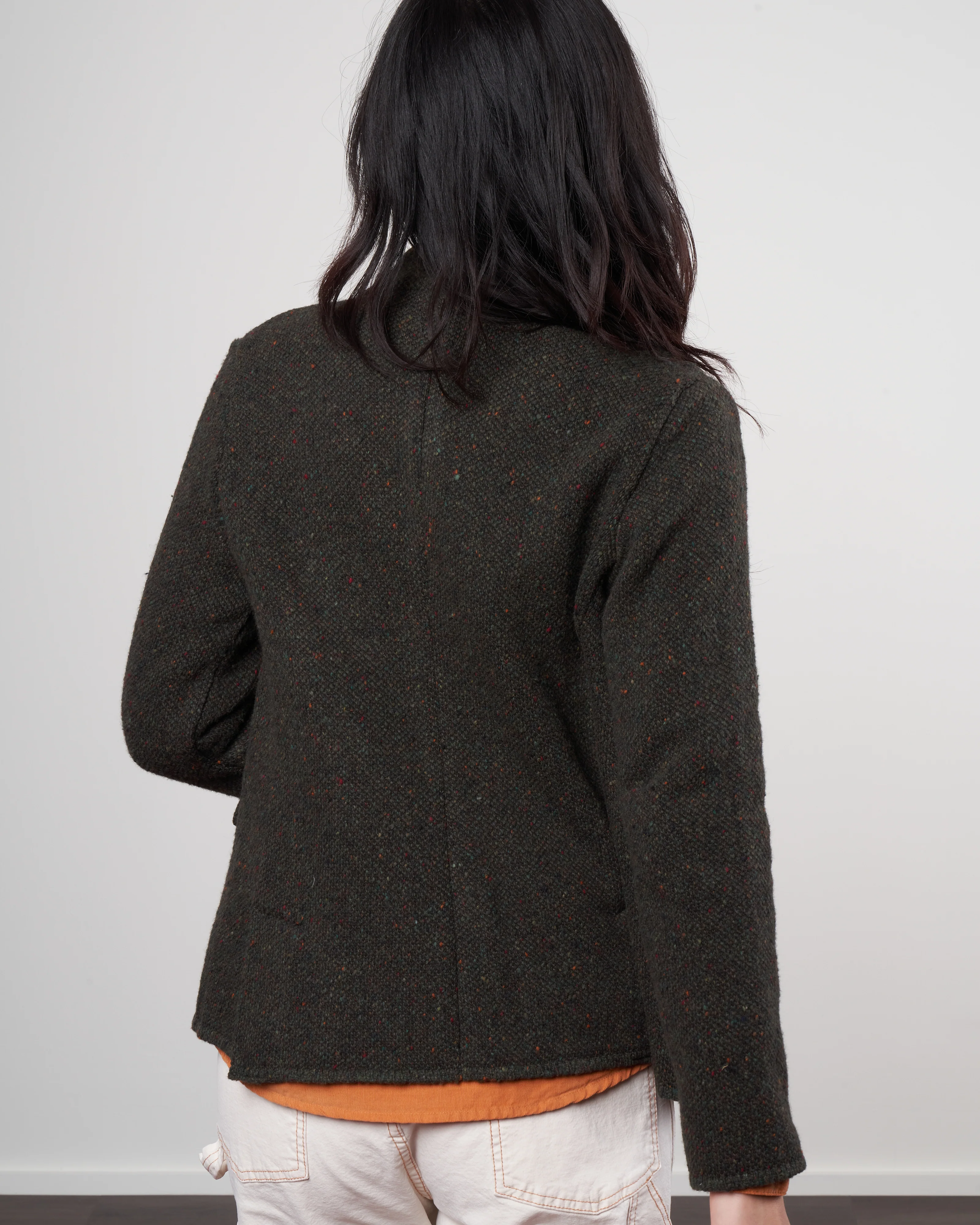 tweed knit jacket - loden - Image 4