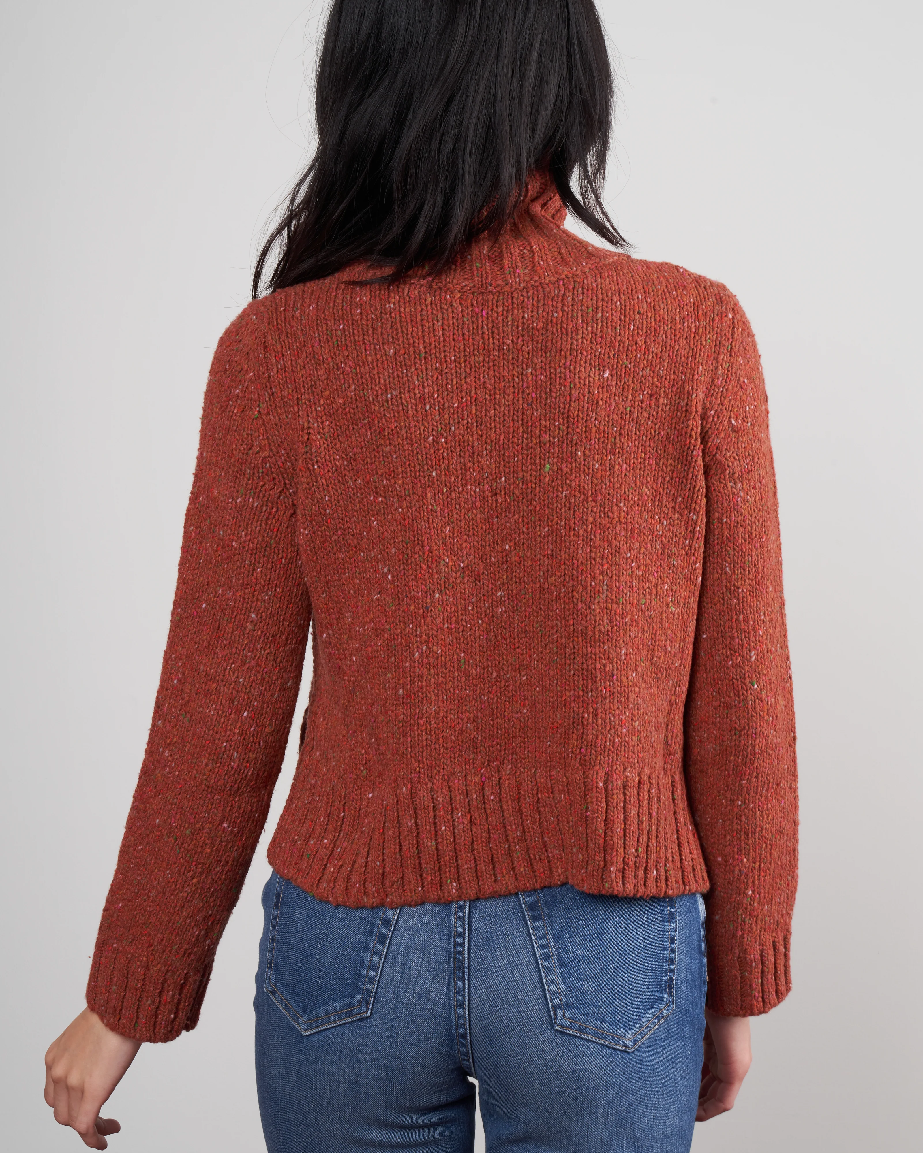 tweed turtleneck - orange - Image 5