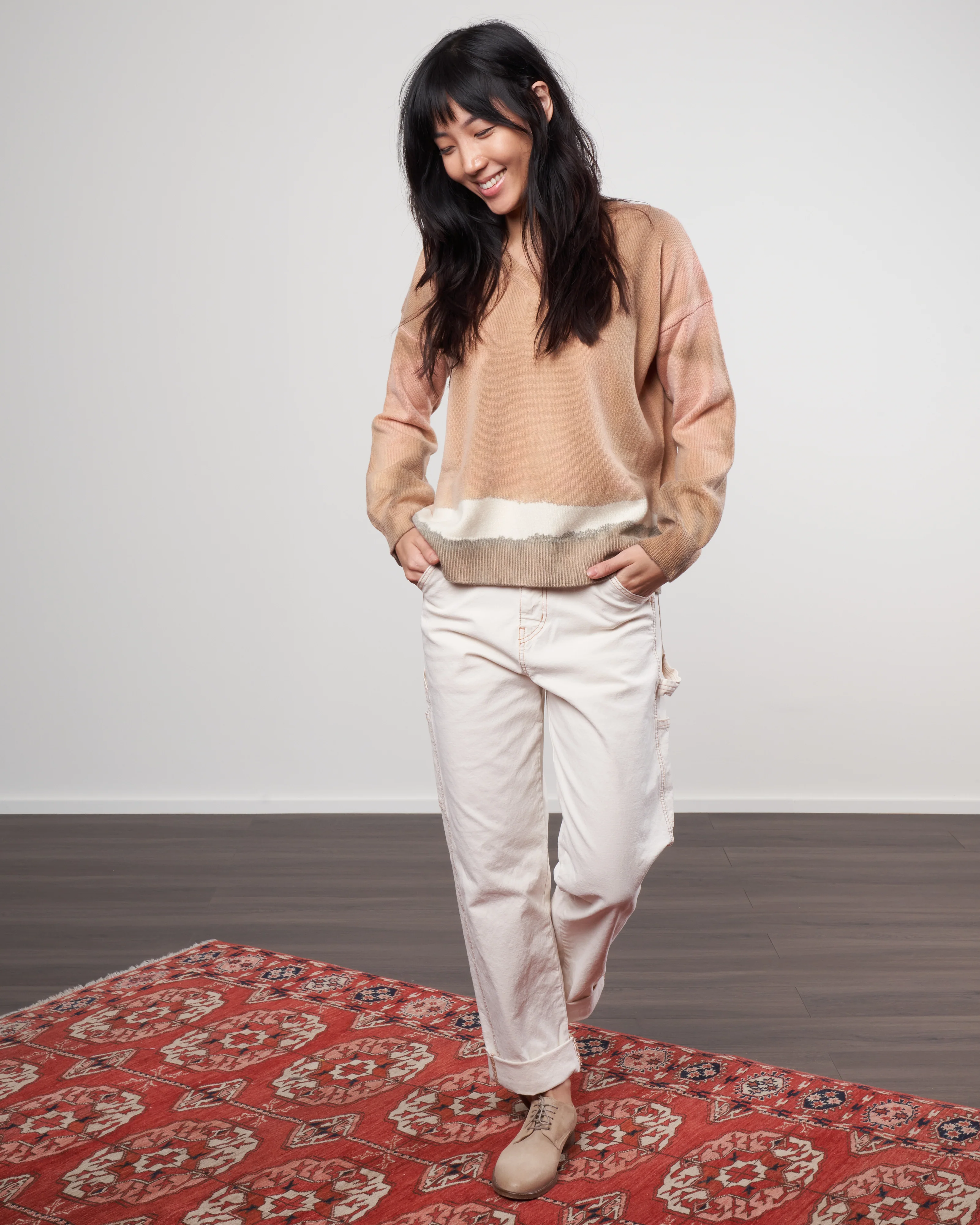 vneck pullover - camel hedge - Image 2