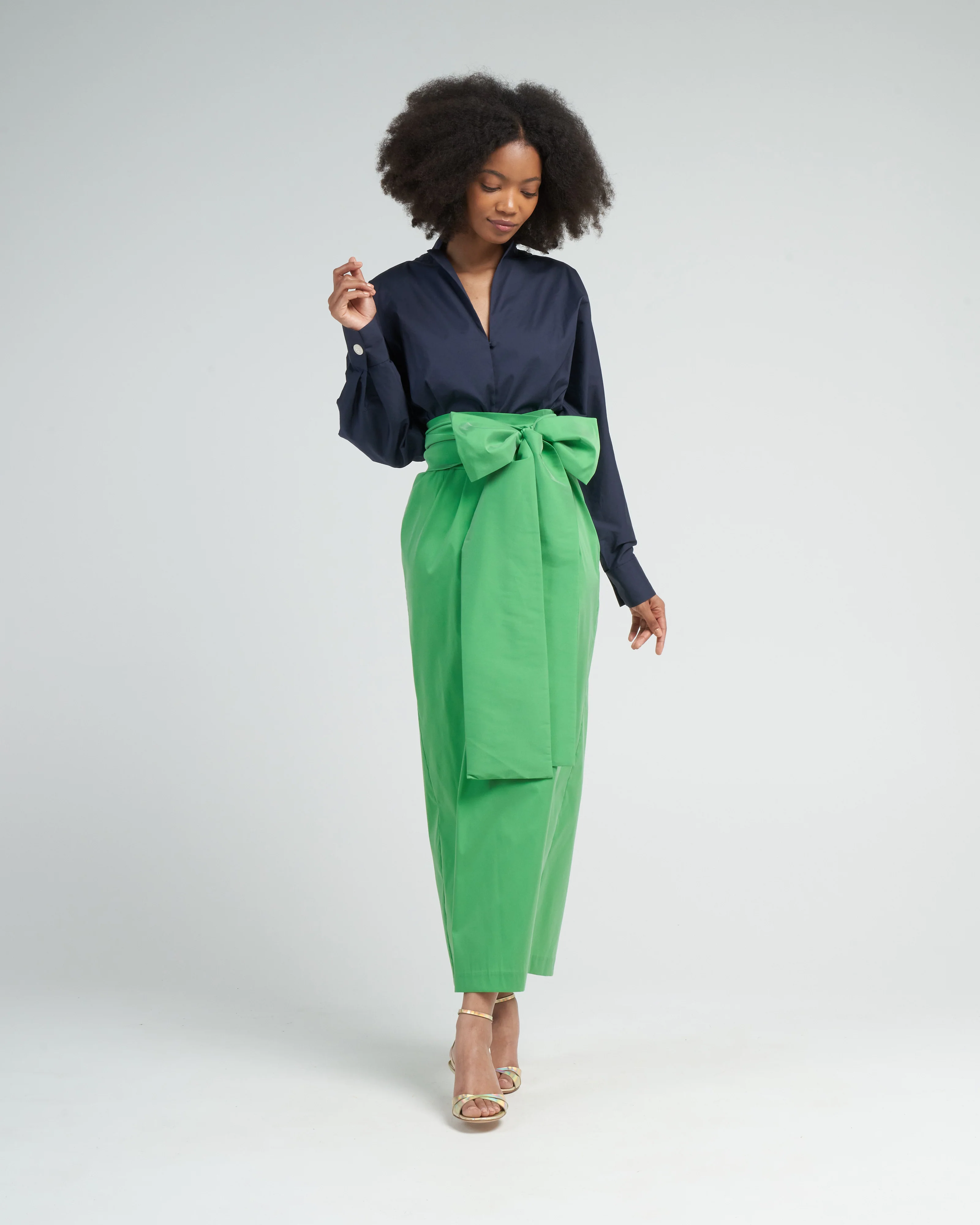 dress claire - midnight blue grass green - Image 2