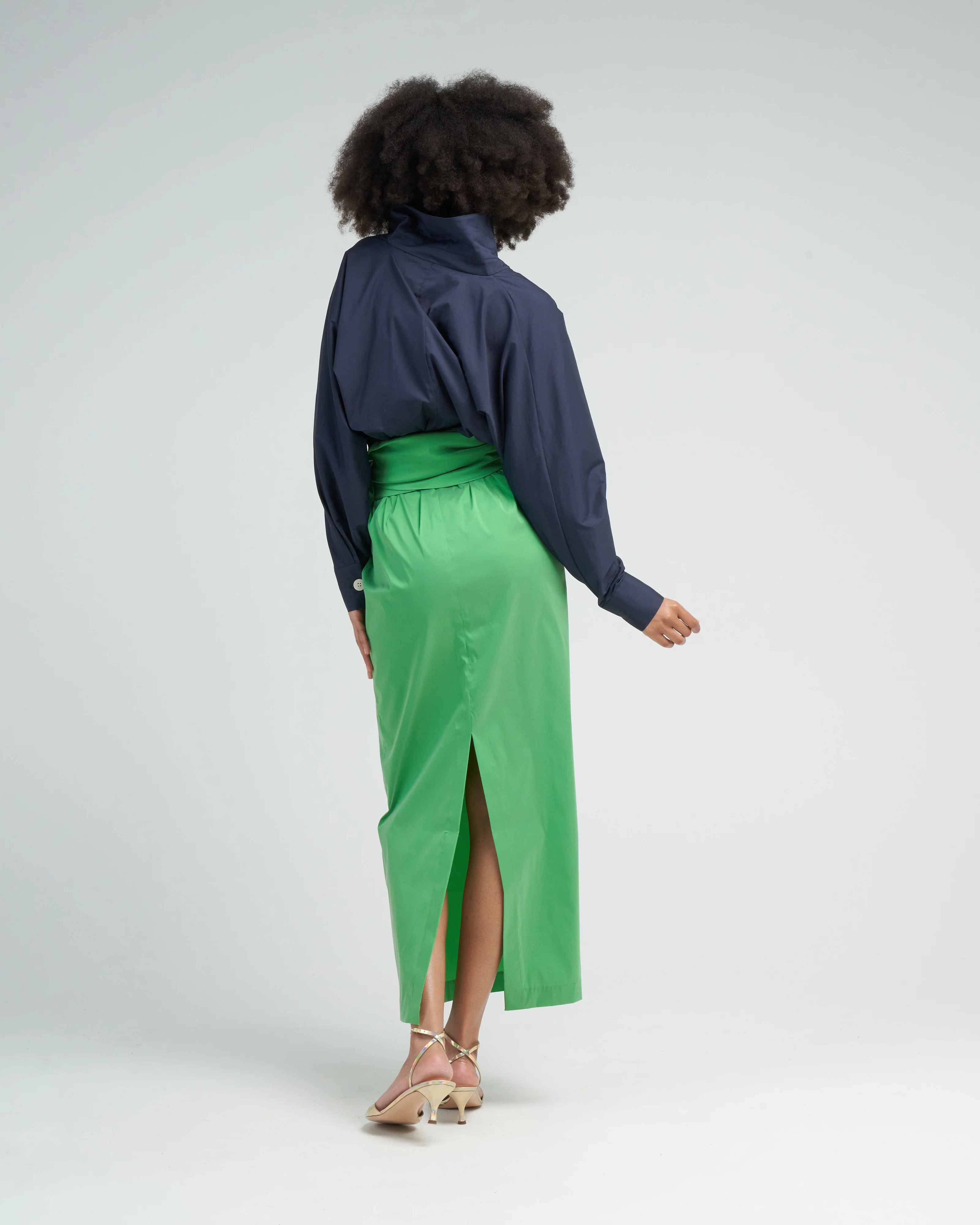 dress claire - midnight blue grass green - Image 4