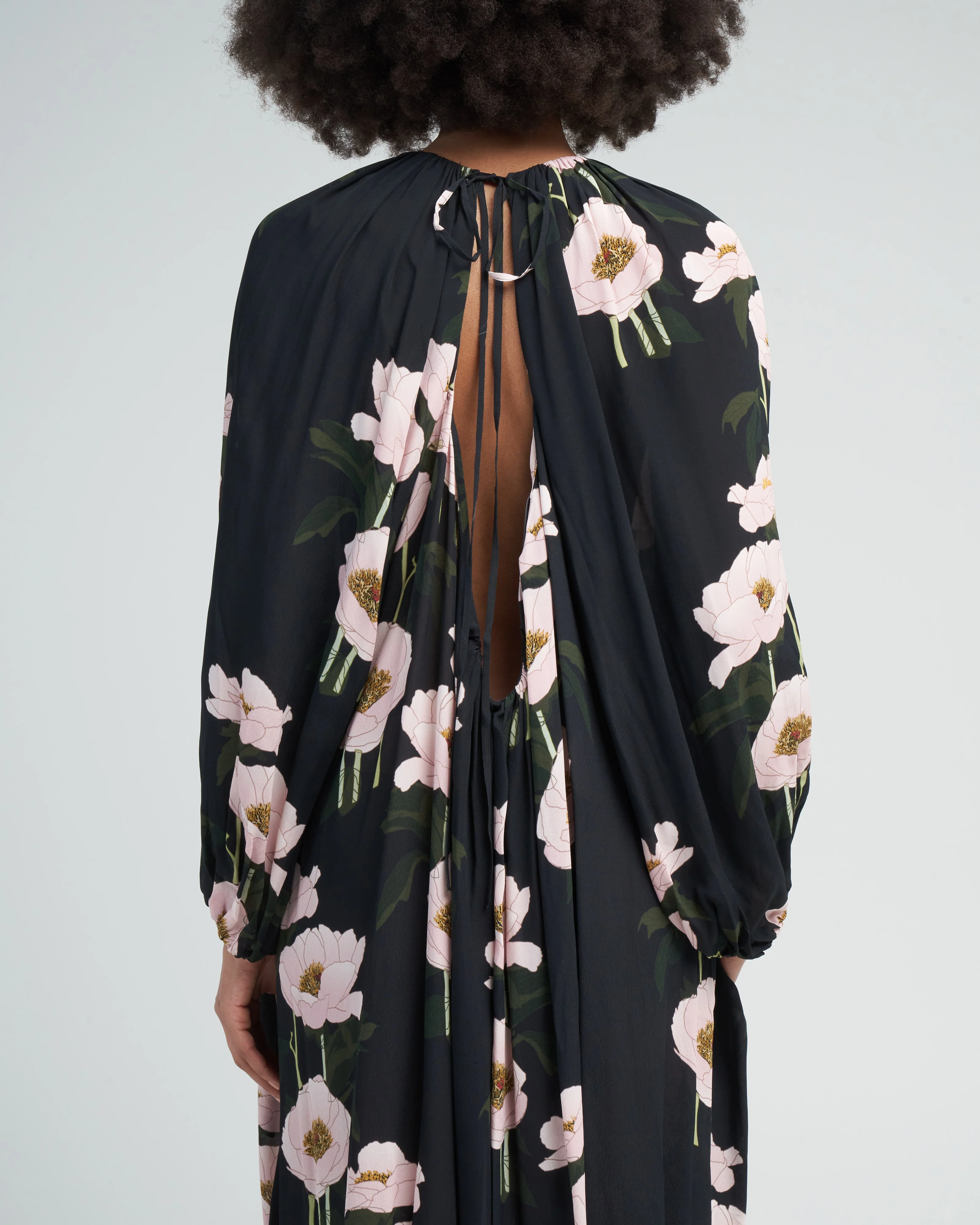 dress frida - big peonies black - Image 5