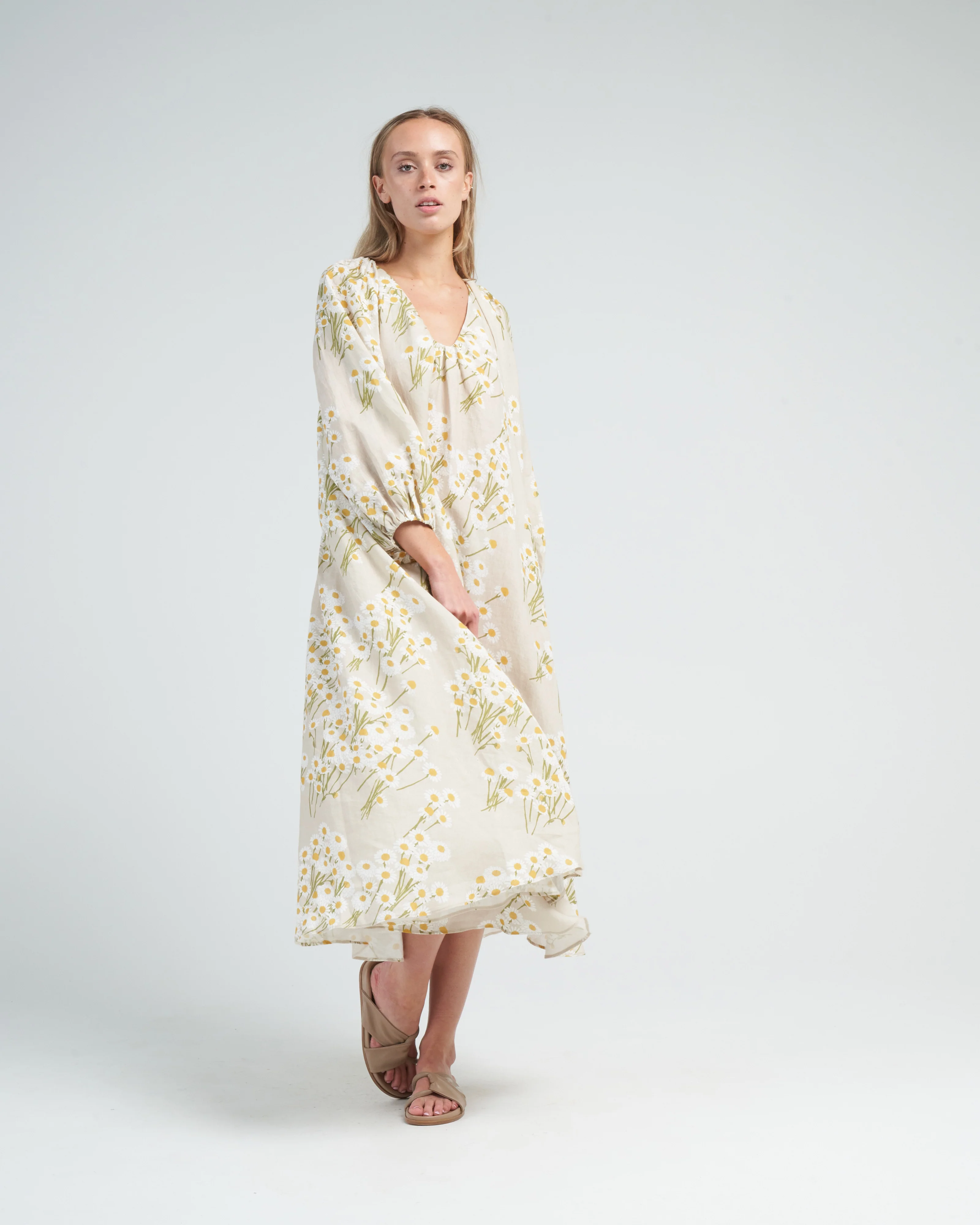 dress georgette - chamomile field beige - Image 2