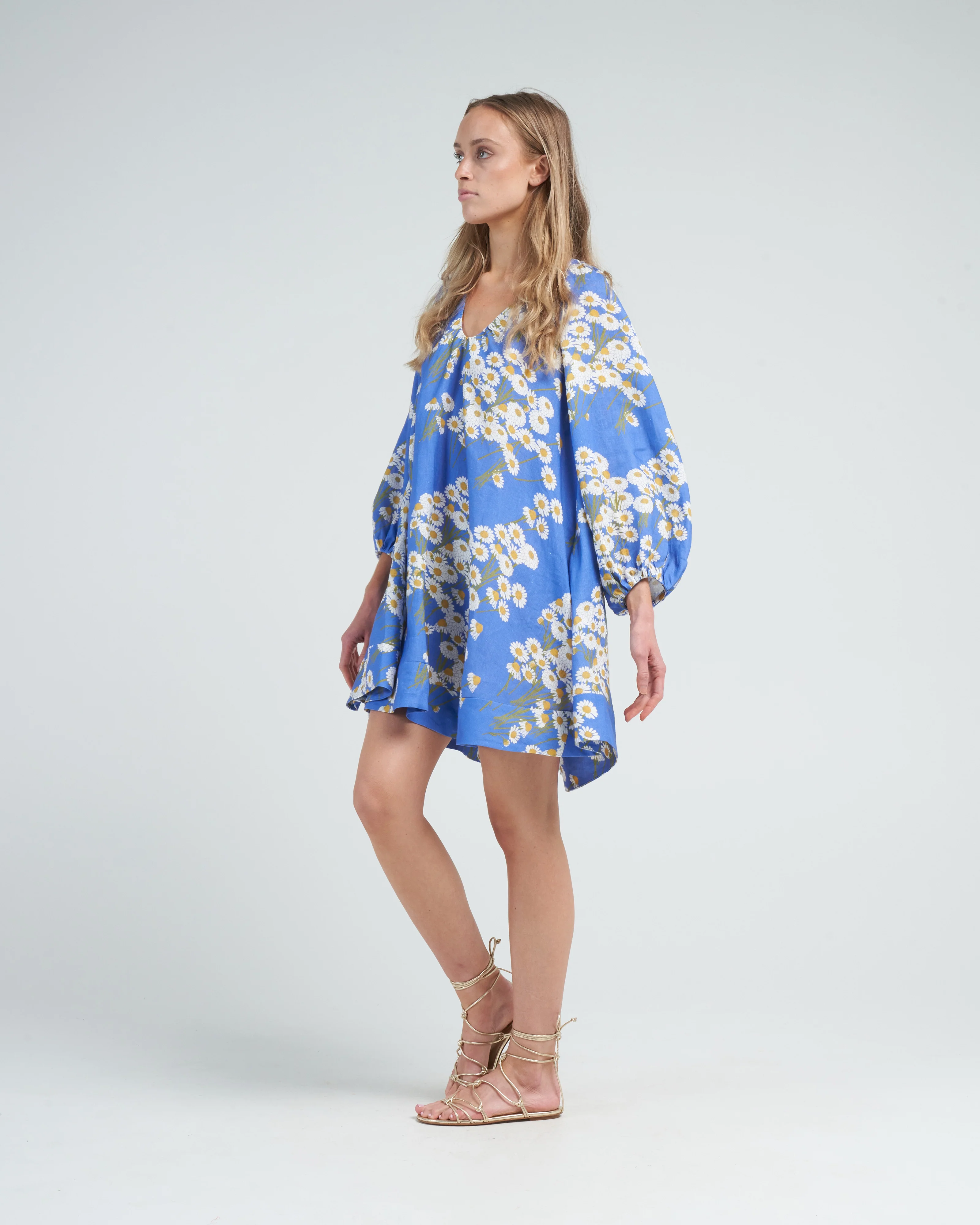 short dress georgette - chamomile field blue - Image 3