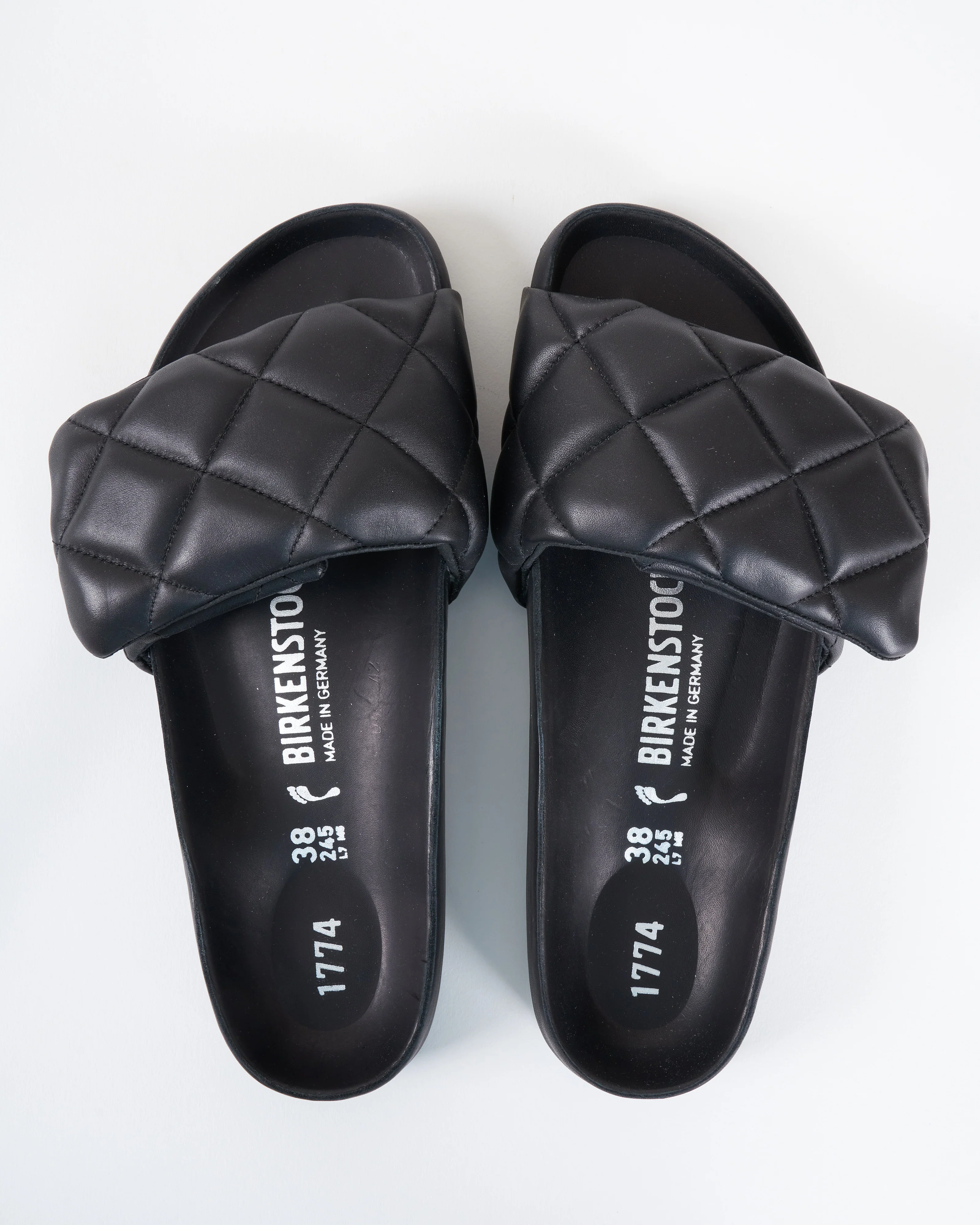 sylt padded leather sandal - black - Image 4