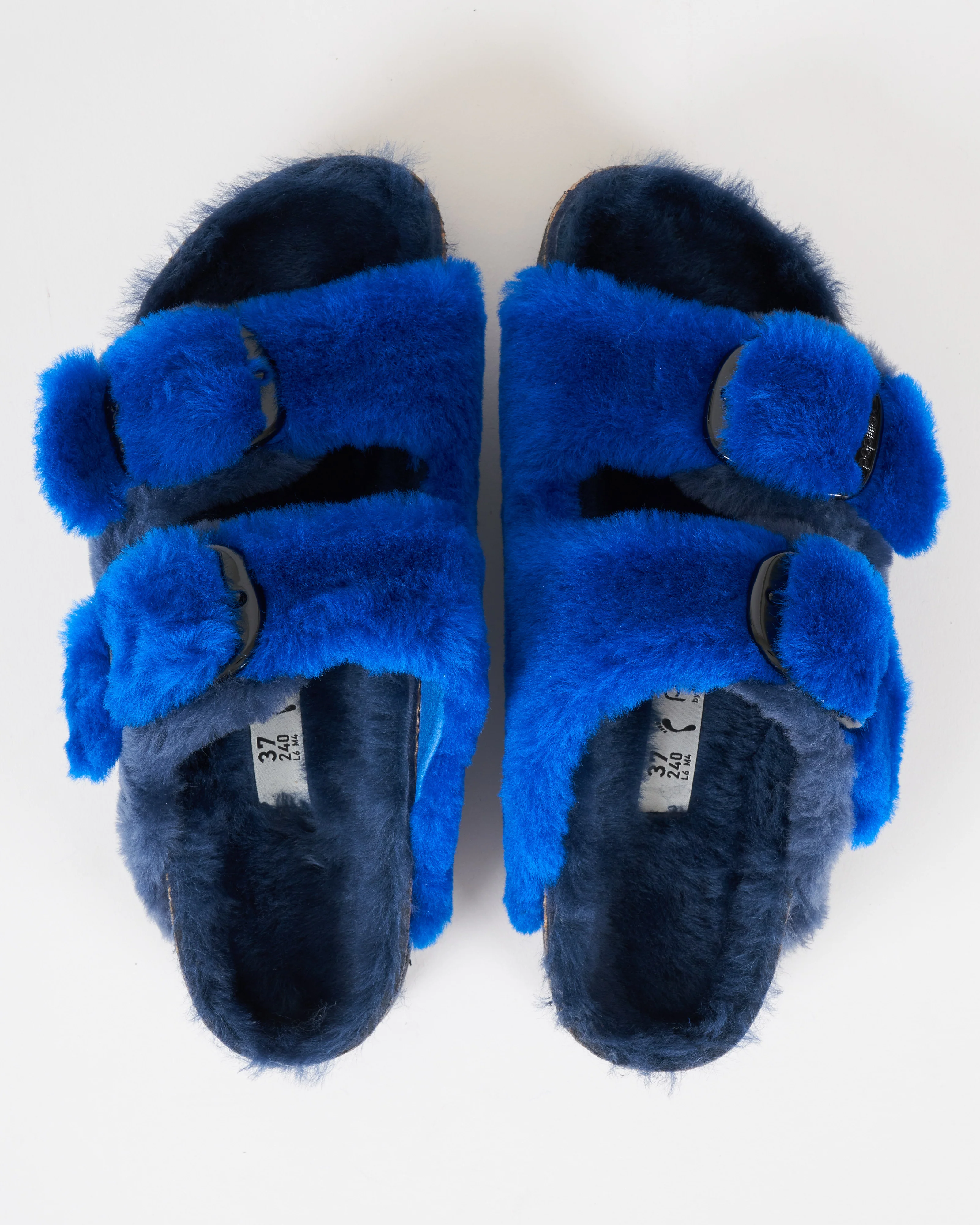 arizona big buckle platform sandal - ultra blue/midnight shearling - Image 3