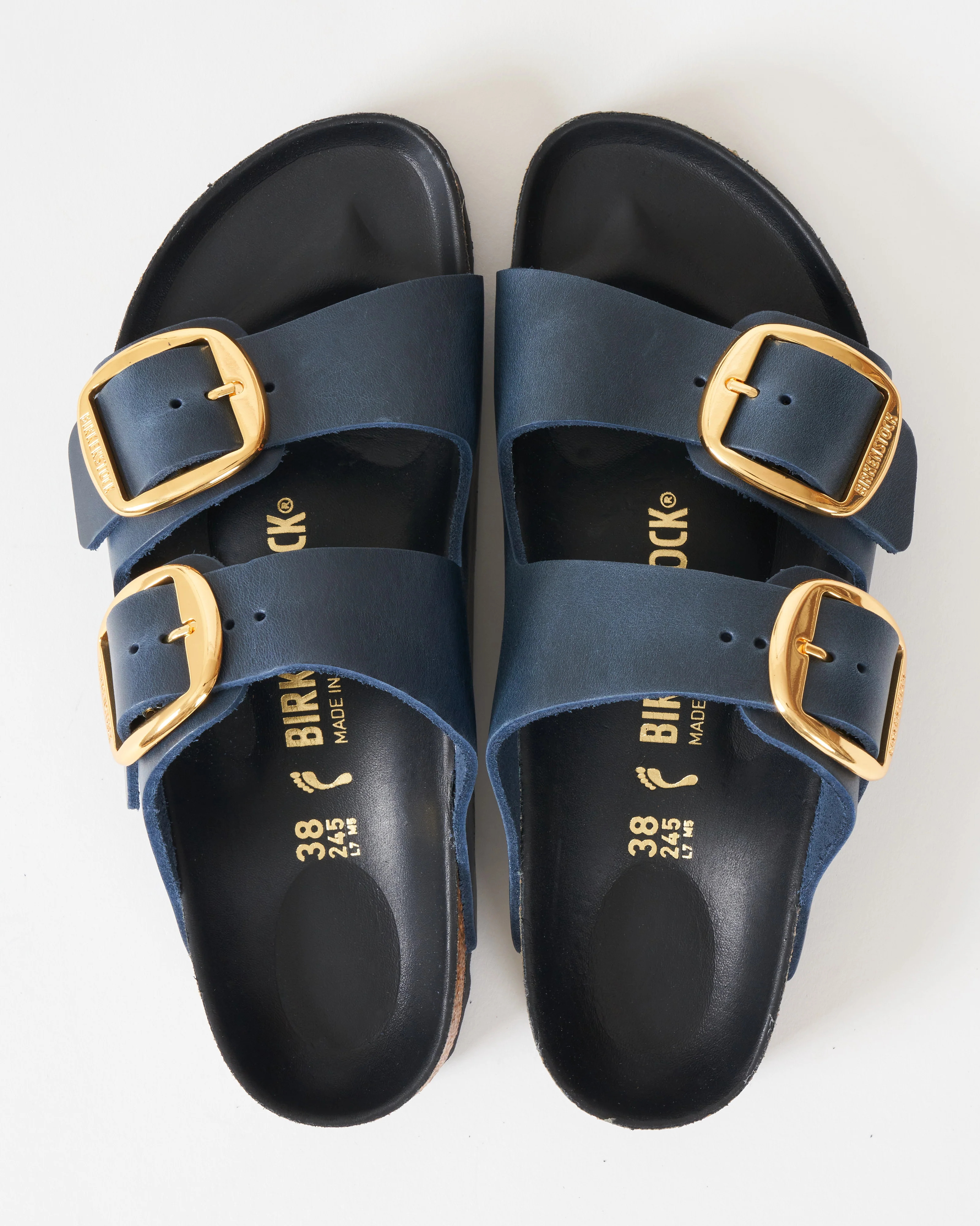 arizona big buckle sandal - blue oiled leather - Image 2