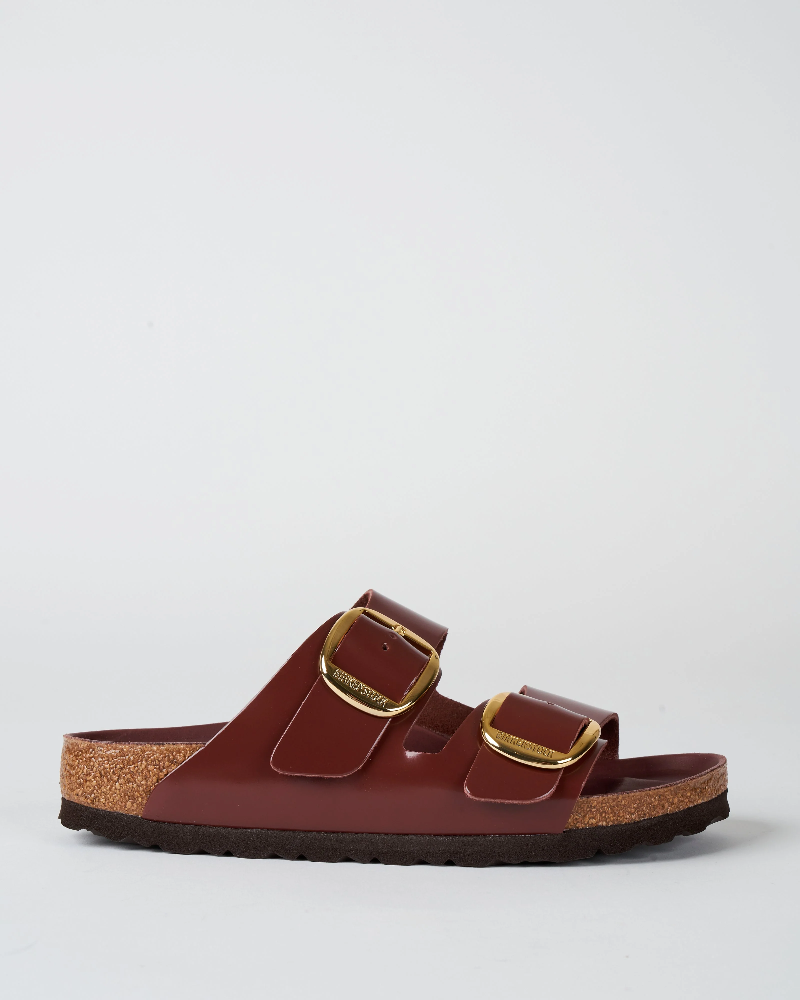 arizona high shine leather sandal - chocolate high shine leather - Image 2