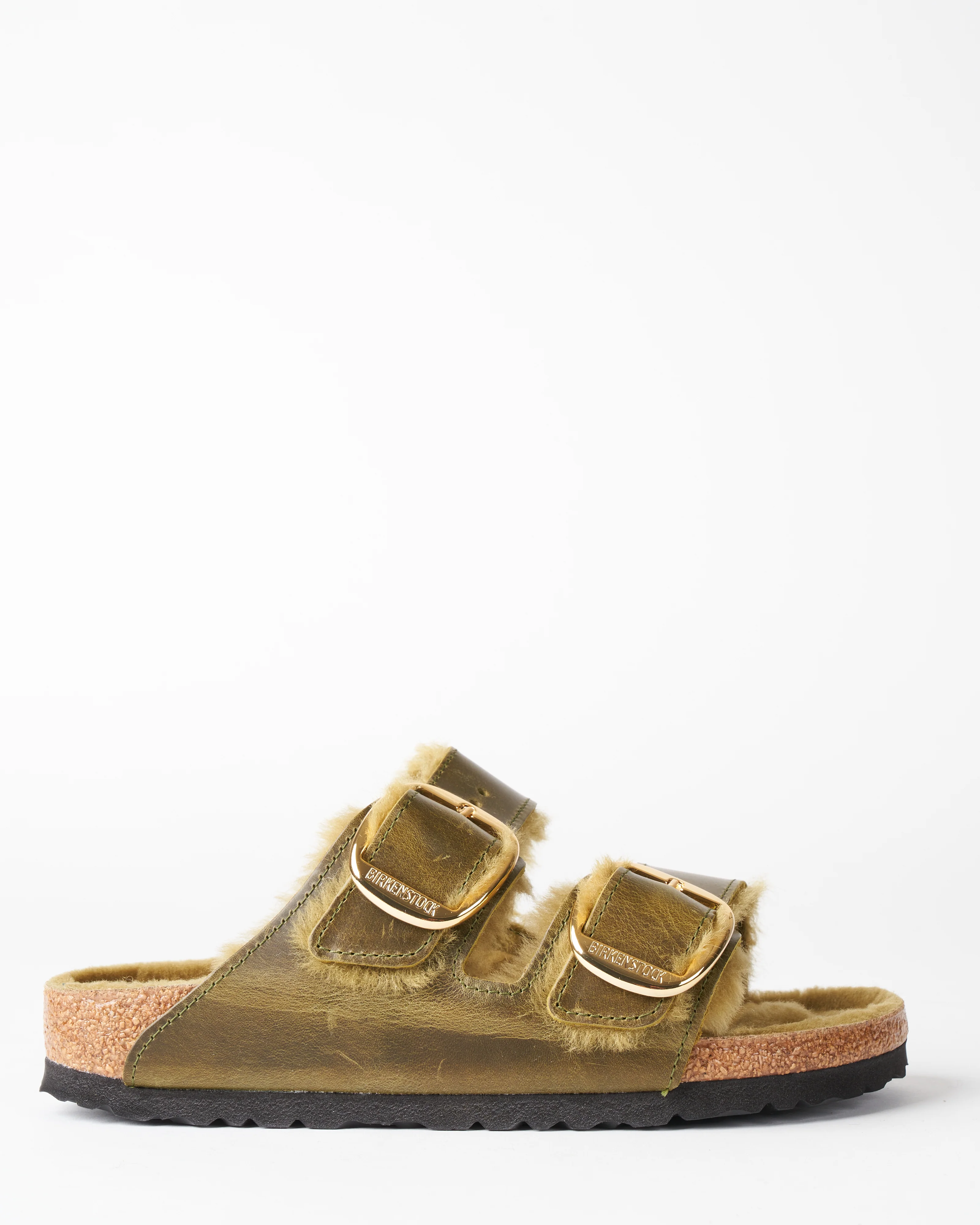 arizona leather/shearling sandal - green olive oiled leather/green olive shearling - Image 2