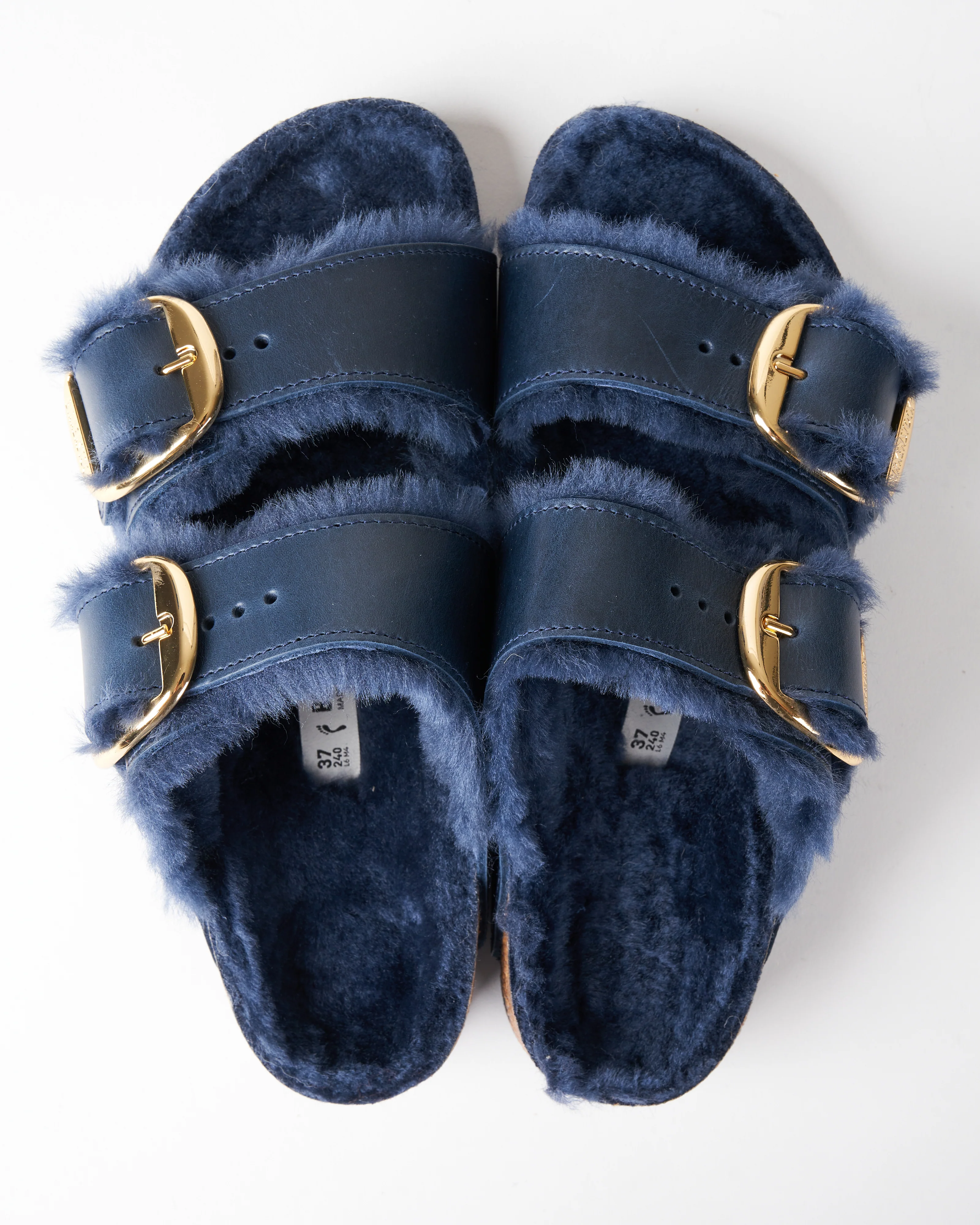arizona leather/shearling sandal - midnight oiled leather/midnight shearling - Image 3