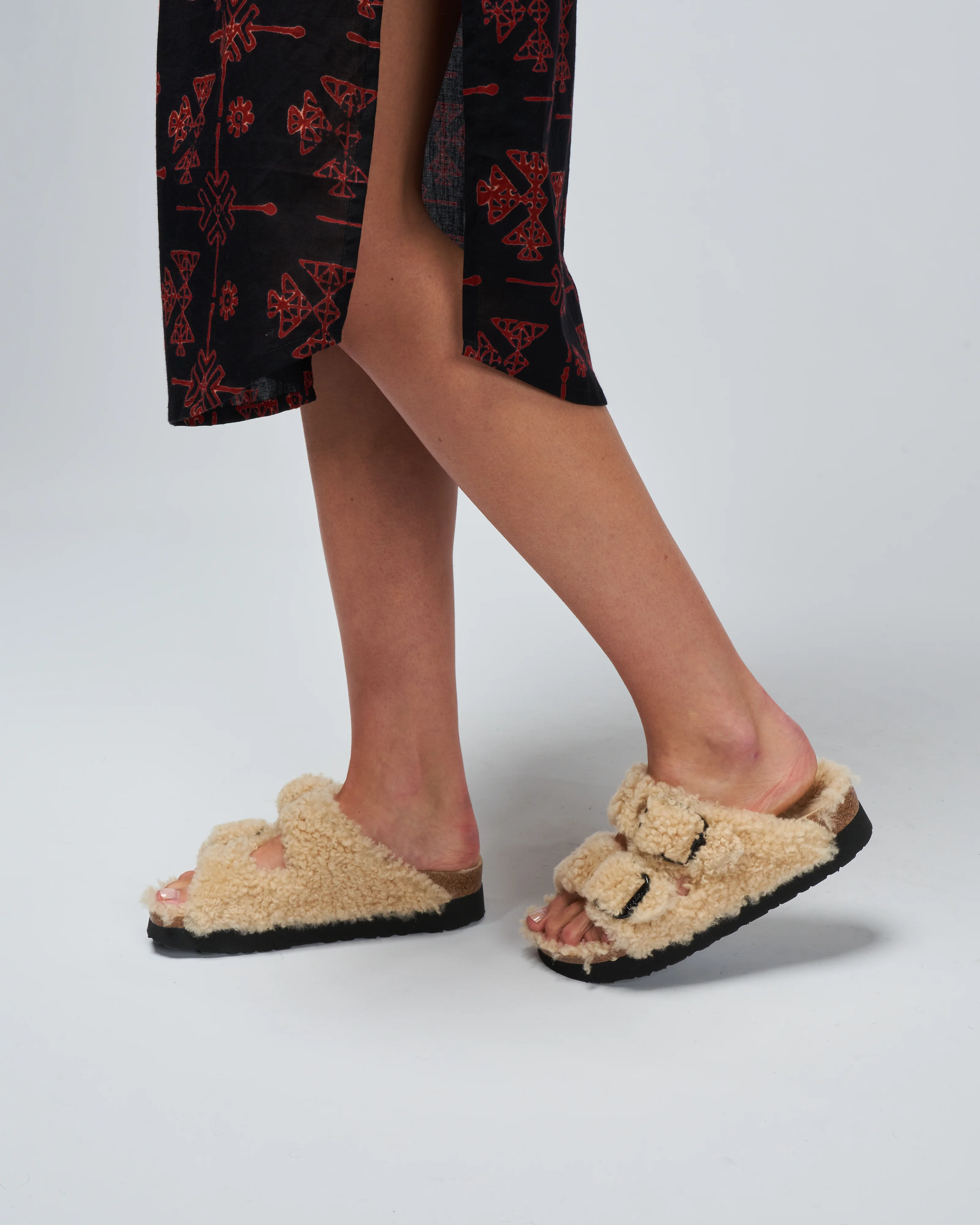 arizona platform shearling wedge - teddy eggshell shearling - Image 2