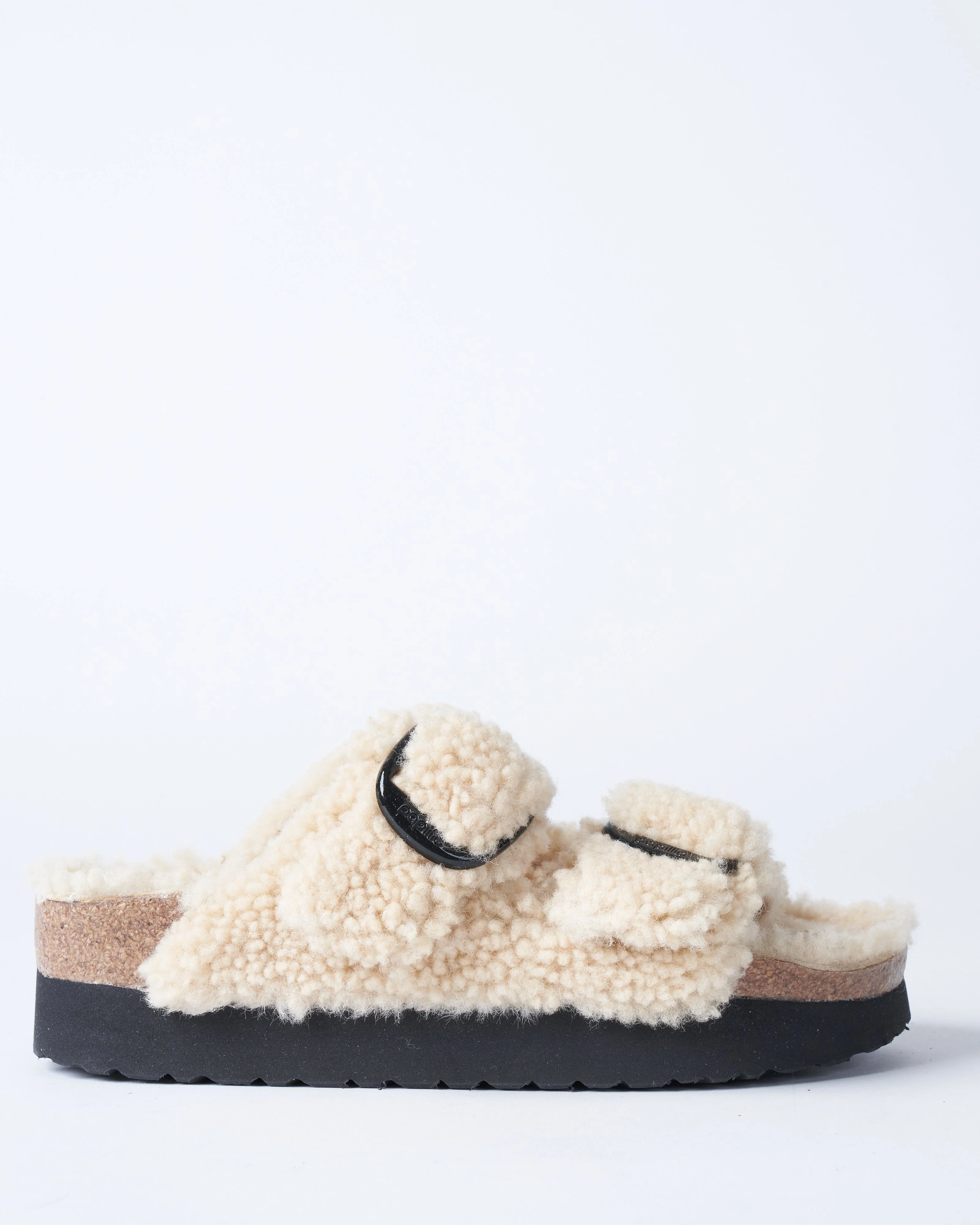 arizona platform shearling wedge - teddy eggshell shearling - Image 3